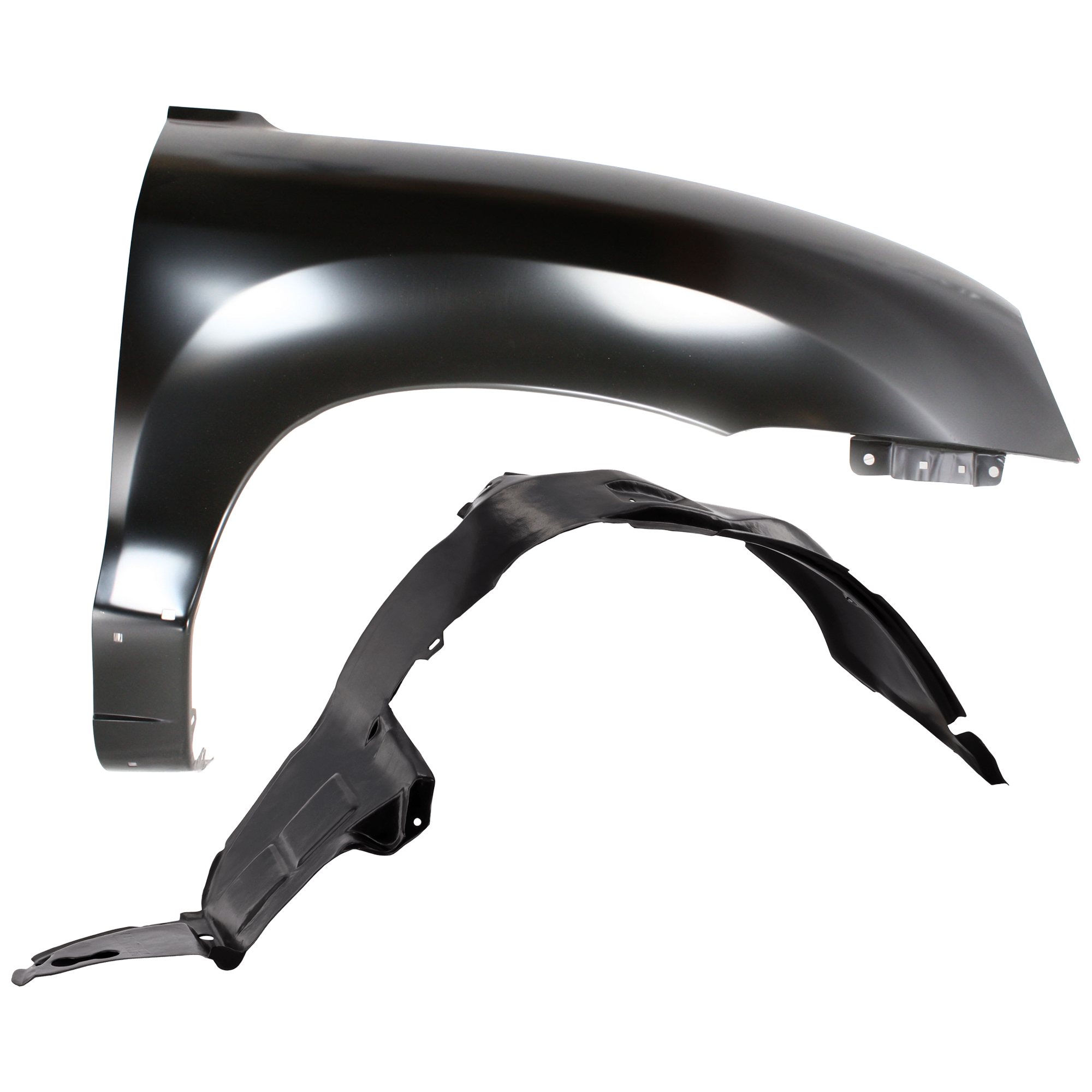 AM SANTA FE 01-06 FRONT FENDER RH Primed with Fender Liner SKU KIT 050926 AE26 Partslink HY1241119 HY1249107 OEM 6632126260-8681226000