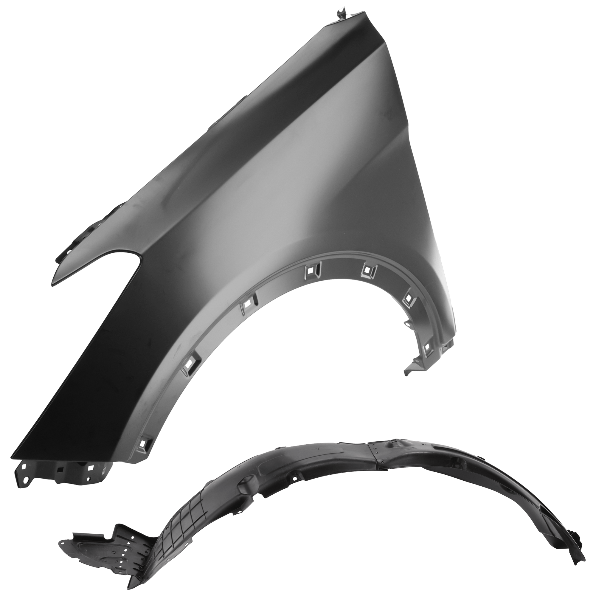 AM SANTA FE SPORT 17-18 FRONT FENDER LH Primed with Fender Liner SKU KIT 050926 AE274 Partslink HY1240160 HY1240159 HY1248171 OEM 66310B8000-663104Z000-868114Z5