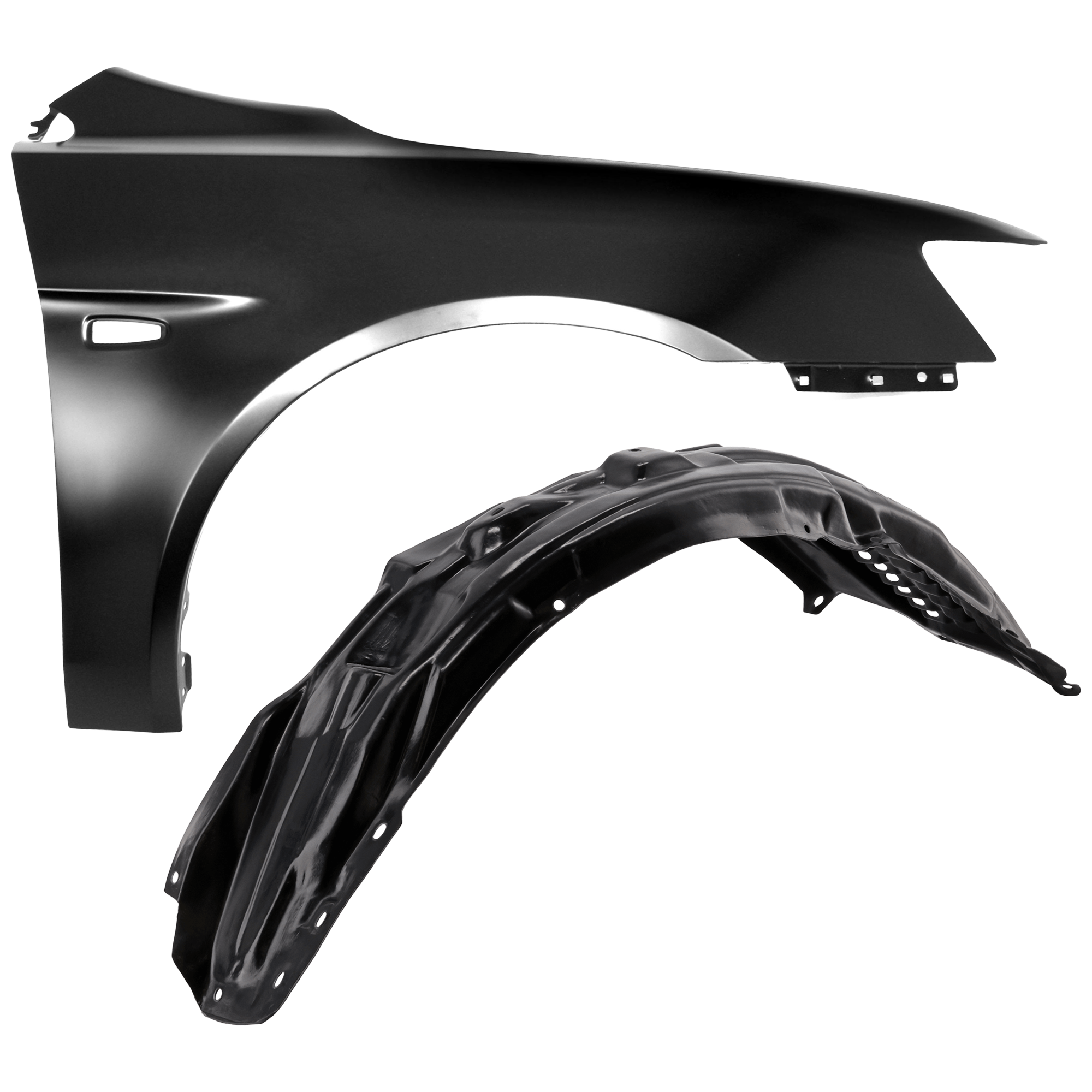 AM LANCER 10-12 FRONT FENDER RH Primed with Fender Liner SKU KIT 050926 AE287 Partslink MI1241170 MI1249131 OEM 5220C528-5370A738 PFM