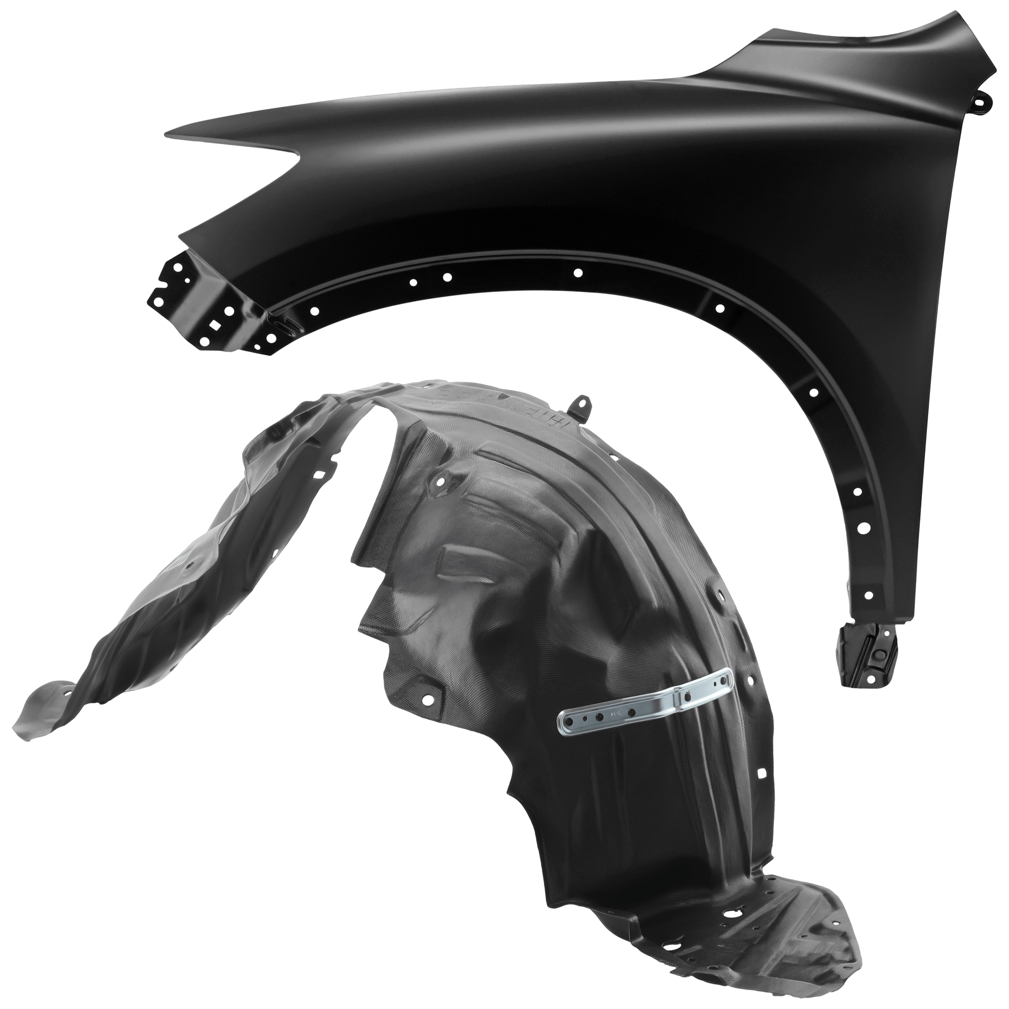 AM CX 5-13-16 FRONT FENDER LH Primed with Fender Liner SKU KIT 050926 AE318 Partslink MA1240170 MA1248142 OEM KD5352211A KD5356140E
