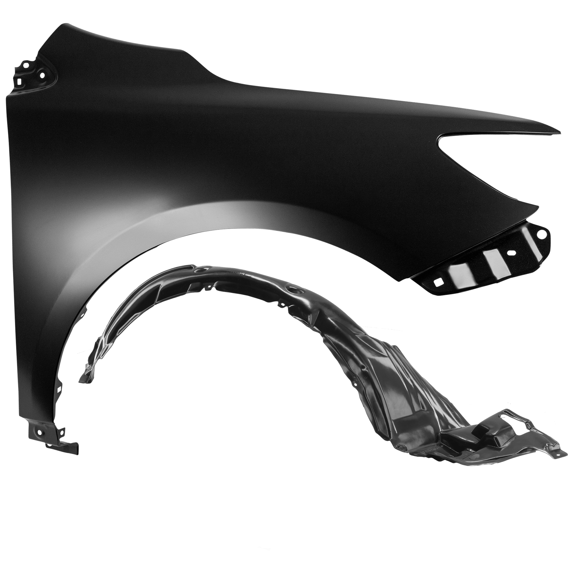 AM COROLLA 09-10 FRONT FENDER RH Primed with Fender Liner SKU KIT 050926 AE340 Partslink TO1241224 TO1249149 OEM 5380102110-5387502260