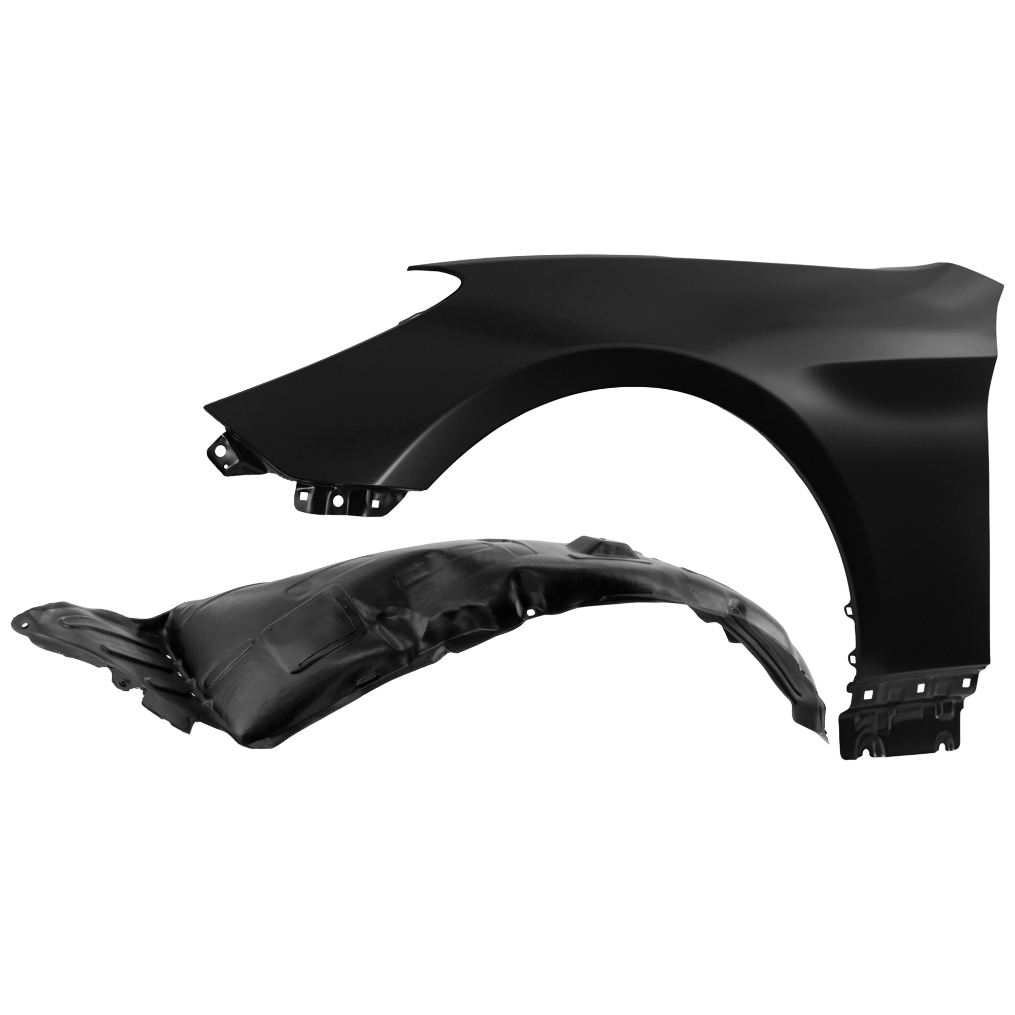 AM GENESIS COUPE 13-16 FRONT FENDER LH Primed with Fender Liner SKU KIT 050926 AE345 Partslink HY1240149 HY1248144 OEM 663112M000-868112M500