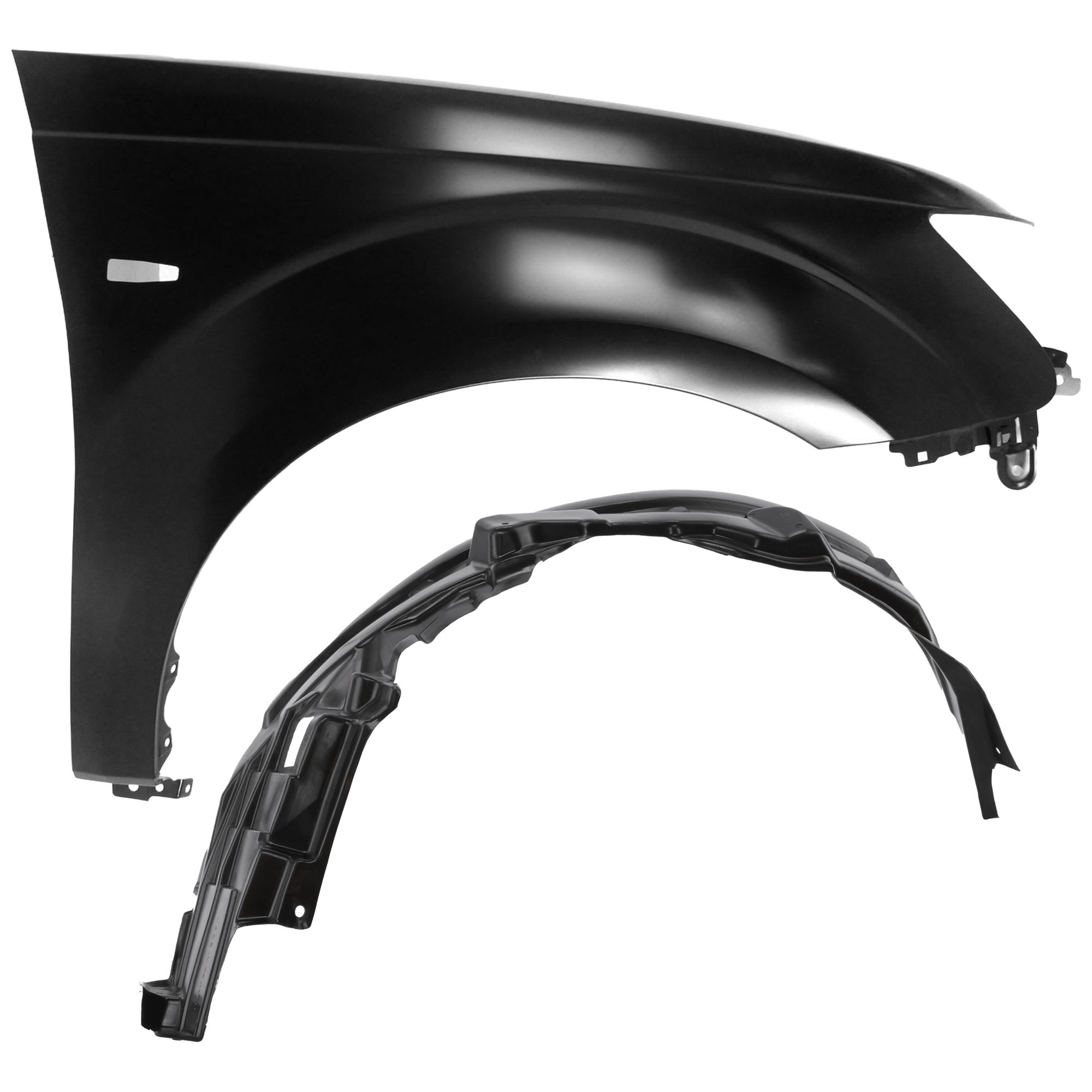 AM OUTLANDER 07-09 FRONT FENDER RH Primed with Fender Liner SKU KIT 050926 AE356 Partslink MI1241171 MI1249122 OEM 5220C672-5370A954