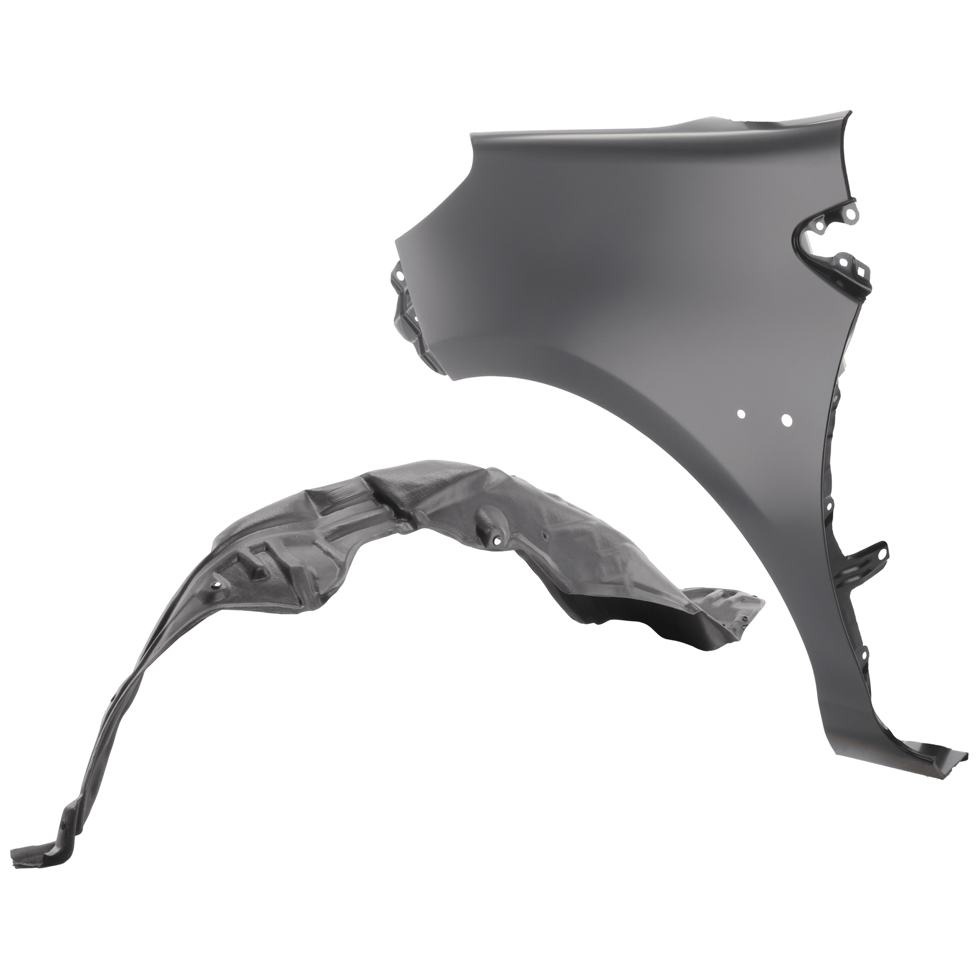 AM PRIUS C 12-14 FRONT FENDER LH Primed with Fender Liner SKU KIT 050926 AE35 Partslink TO1240241 TO1248185 OEM 5380252130-5387652340