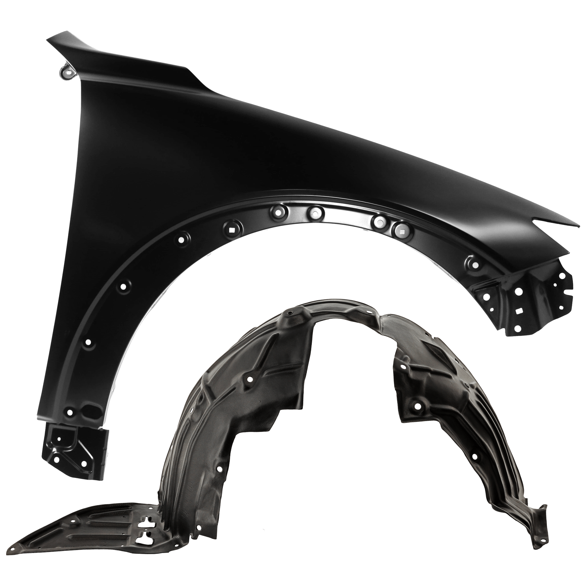 AM CX 3-16-22 FRONT FENDER RH Primed with Fender Liner SKU KIT 050926 AE365 Partslink MA1241177 MA1249148 OEM D10E52111C D10E56130B
