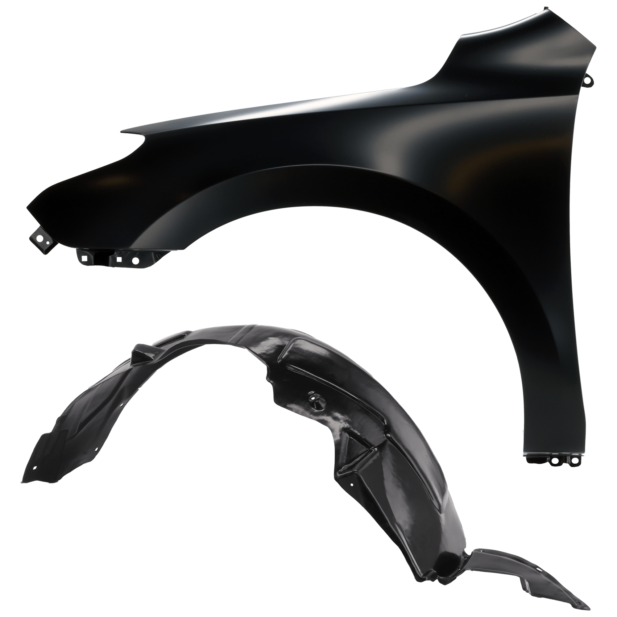 AM ELANTRA 09-12 FRONT FENDER LH Primed with Fender Liner SKU KIT 050926 AE36 Partslink HY1240145 HY1248118 OEM 663112L010-868112L000