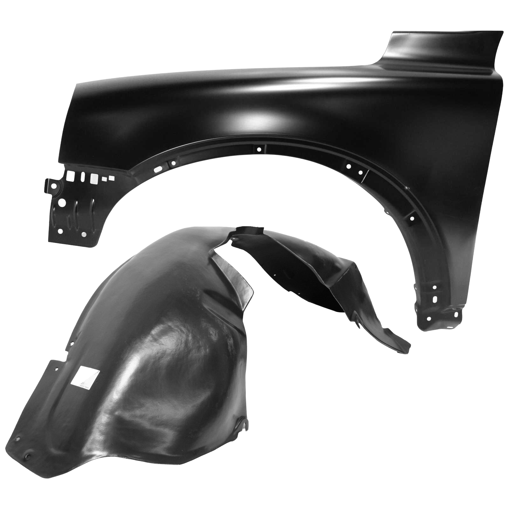 AM XC90-03-14 FRONT FENDER LH Primed with Fender Liner SKU KIT 050926 AE379 Partslink VO1240116 VO1248111 OEM 307964940-313537086
