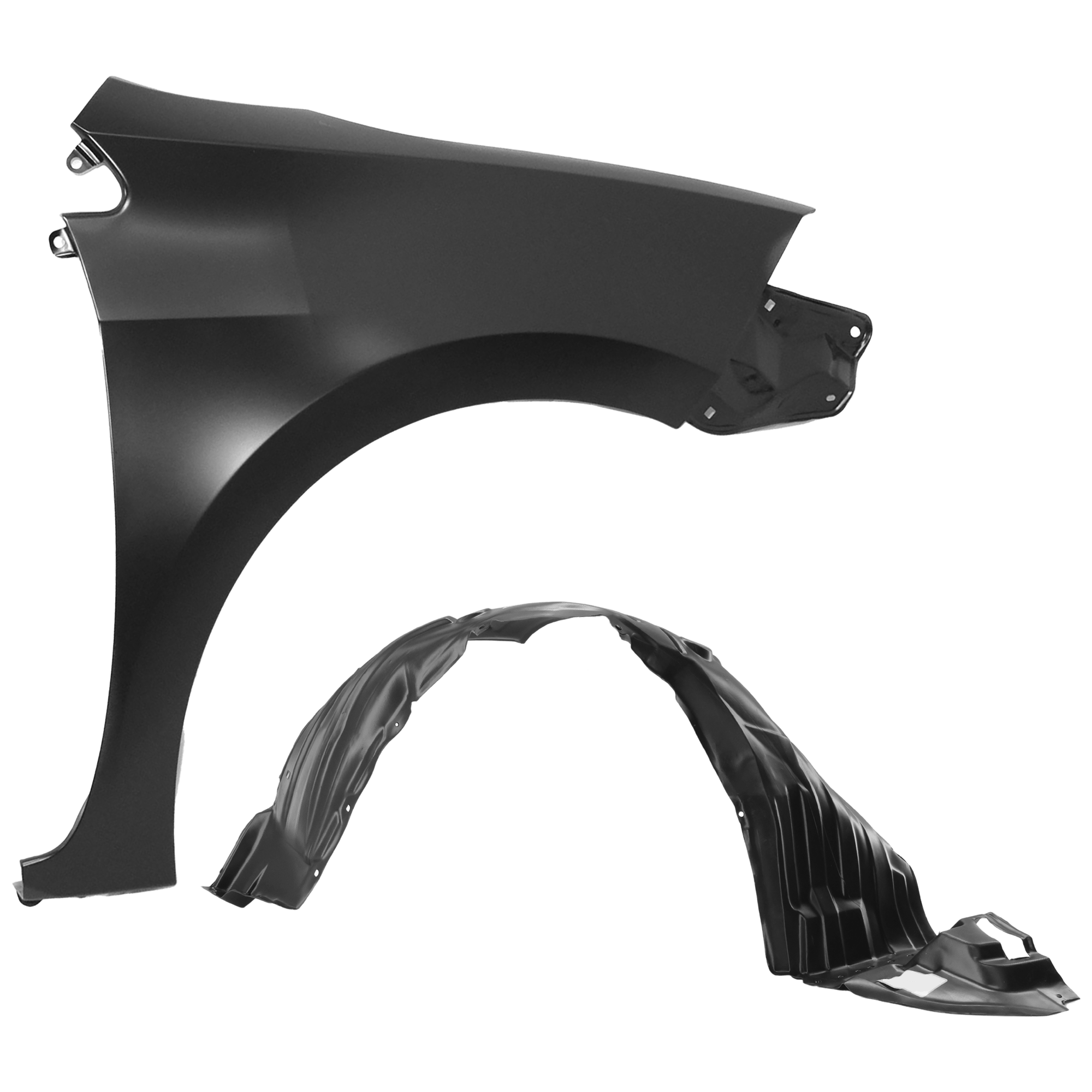 AM COROLLA 17-19 FRONT FENDER RH Primed with Fender Liner SKU KIT 050926 AE37 Partslink TO1241248 TO1249210 OEM 5380102180-5387502610
