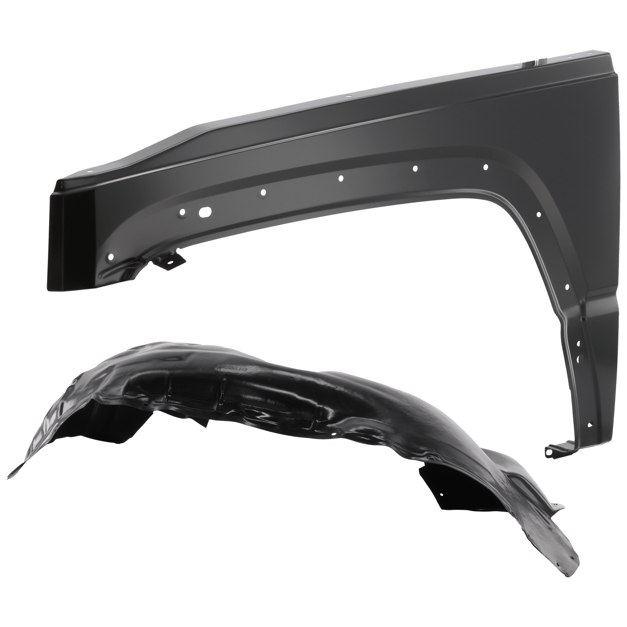AM LIBERTY 08-12 FRONT FENDER LH Primed with Fender Liner SKU KIT 050926 AE381 Partslink CH1240265 CH1248146 OEM 55399011AB 55157411AD