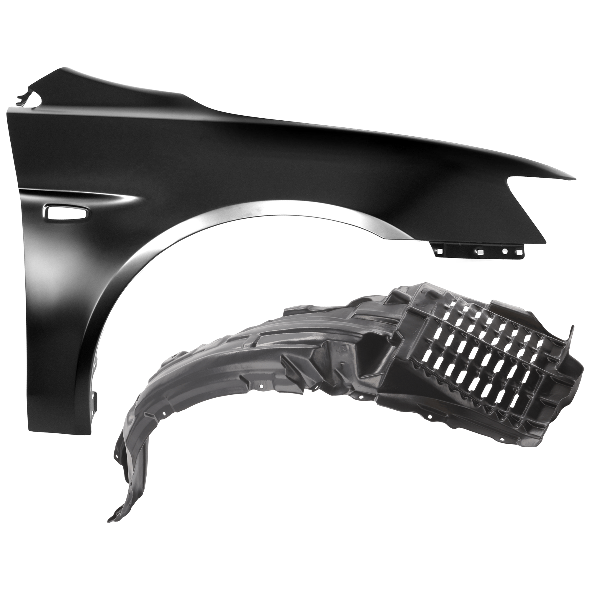 AM LANCER 08-12 FRONT FENDER RH Primed with Fender Liner SKU KIT 050926 AE393 Partslink MI1241170 MI1249123 OEM 5220C528-5370A386