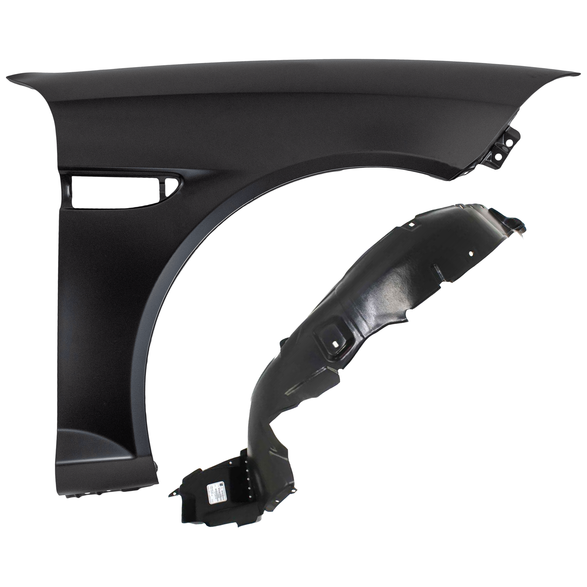 AM TIBURON 07-08 FRONT FENDER RH Primed with Fender Liner SKU KIT 050926 AE407 Partslink HY1241143 HY1249116 OEM 663212C710-868122C700