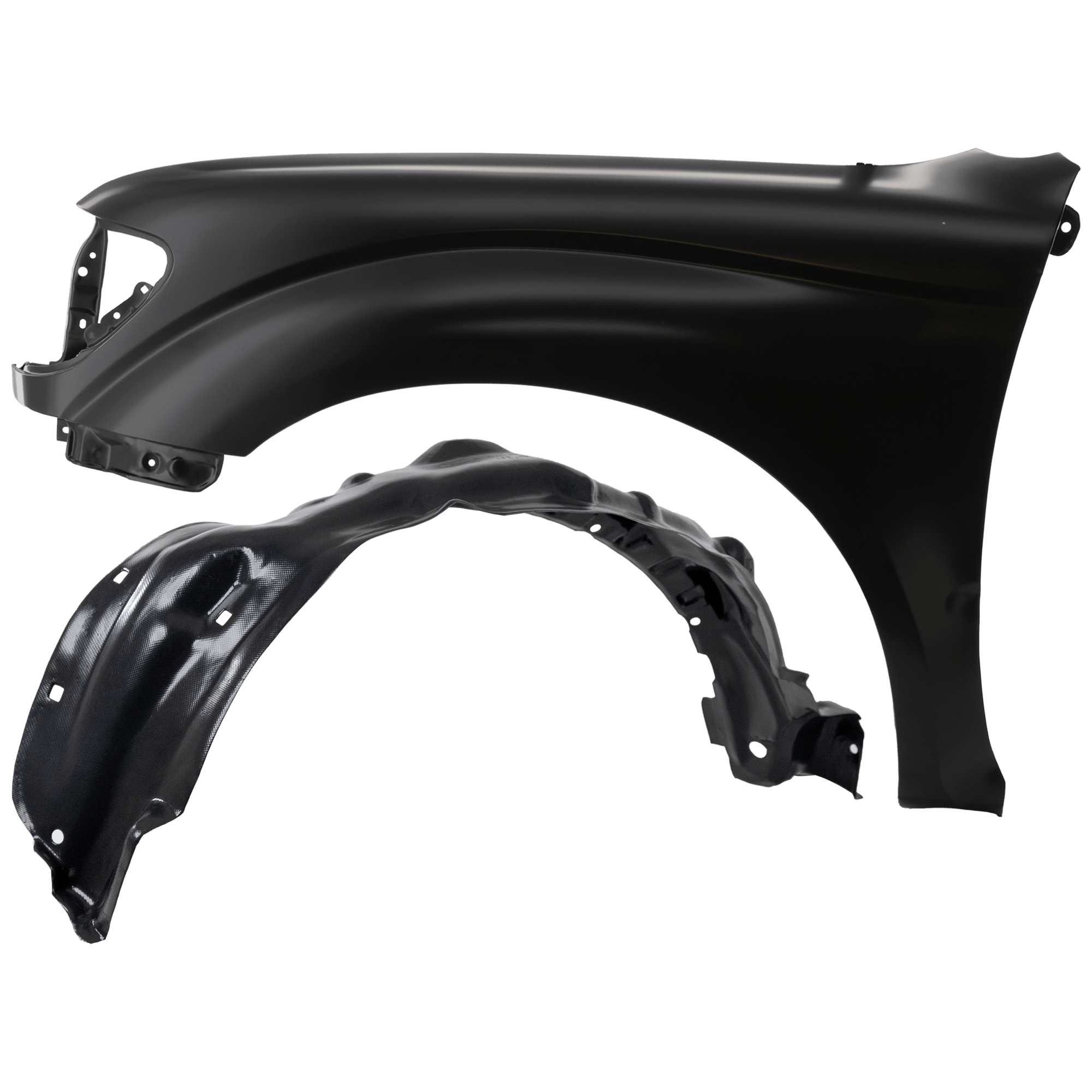 AM TACOMA 01-04 FRONT FENDER LH Primed with Fender Liner SKU KIT 050926 AE424 Partslink TO1240180 TO1248117 OEM 5380204070-5387604050
