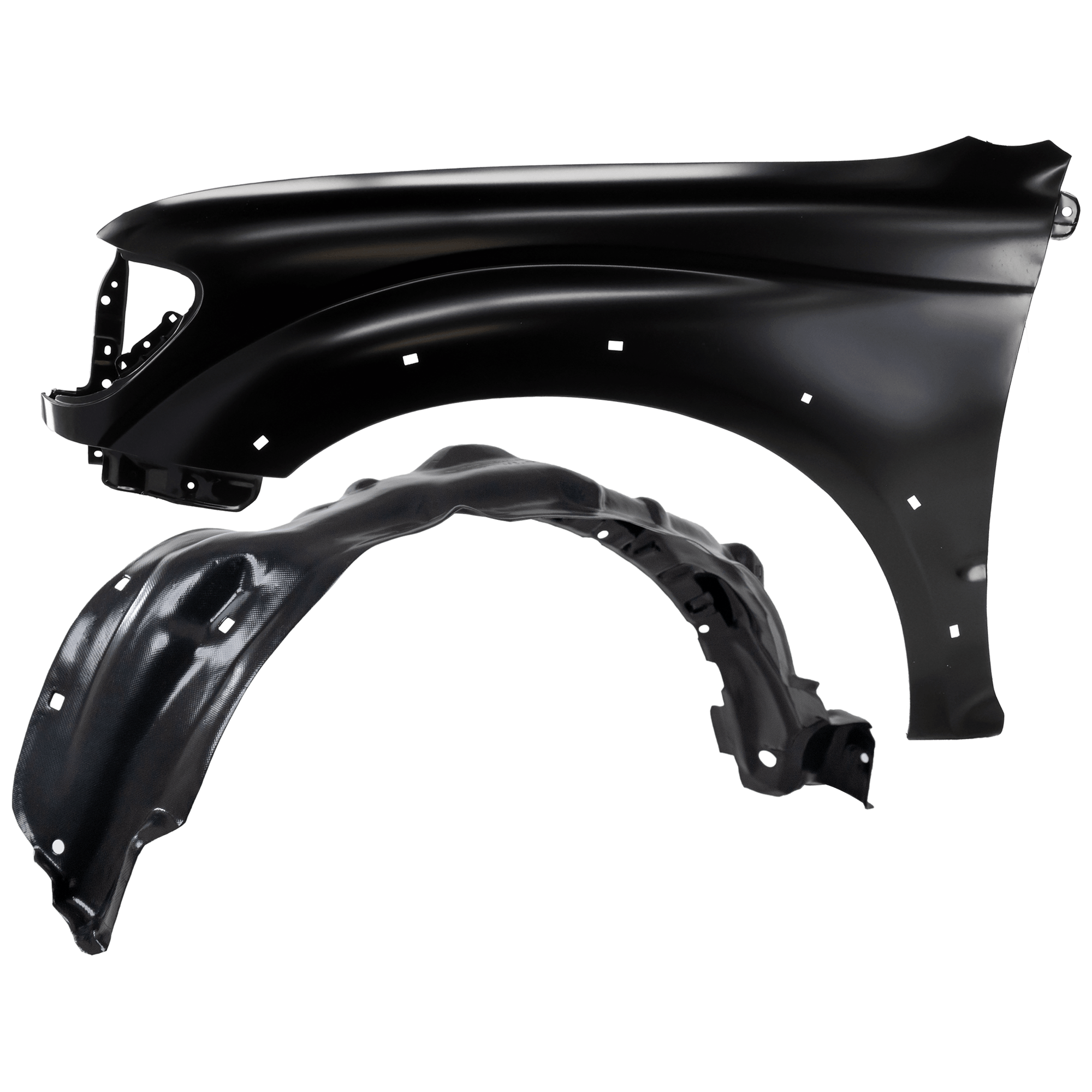 AM TACOMA 01-04 FRONT FENDER LH Primed with Fender Liner SKU KIT 050926 AE425 Partslink TO1240188 TO1248117 OEM 5380204080-5387604050