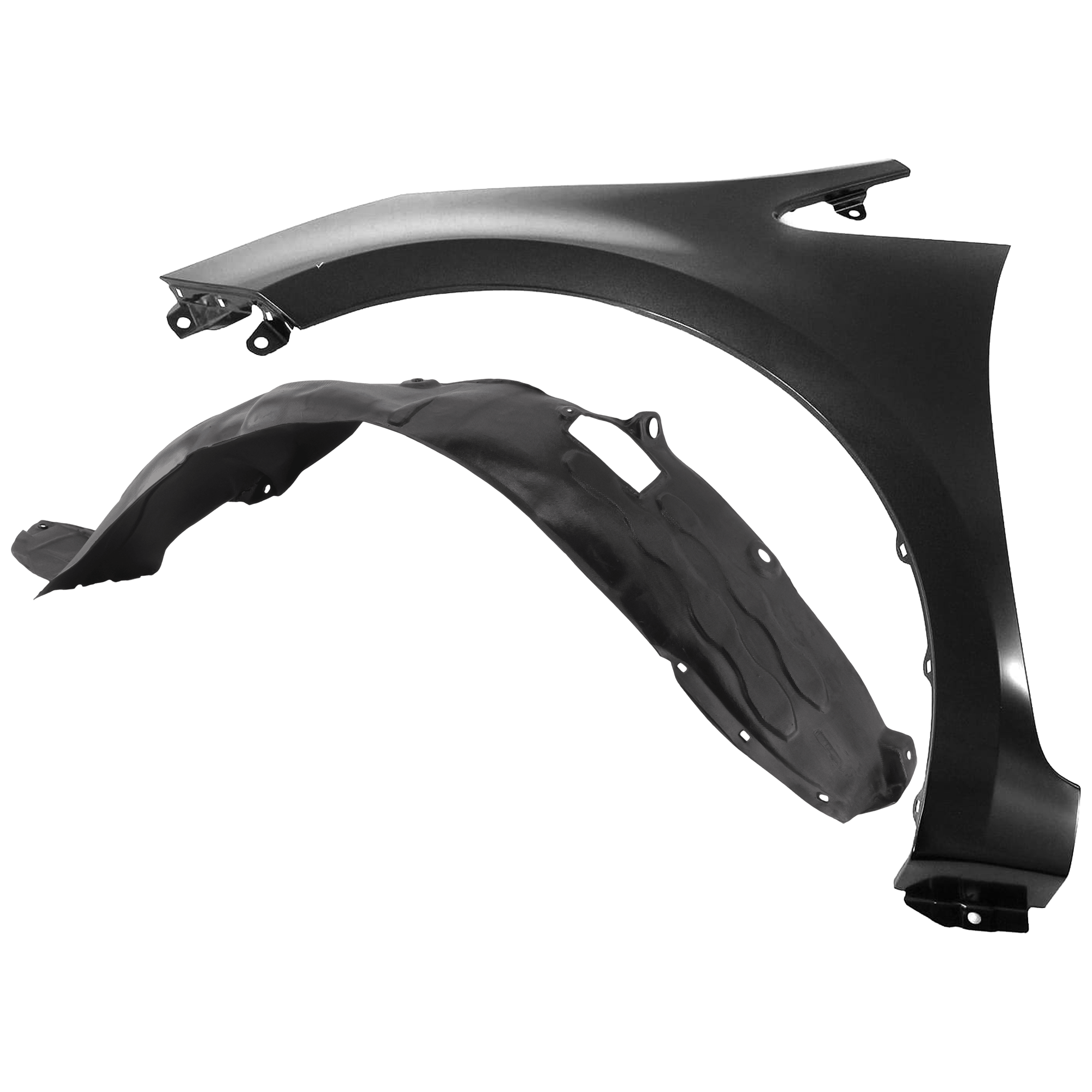 AM RIO 12-14 FRONT FENDER LH Primed with Fender Liner SKU KIT 050926 AE429 Partslink KI1240137 KI1248120 OEM 663111W100-868111W000