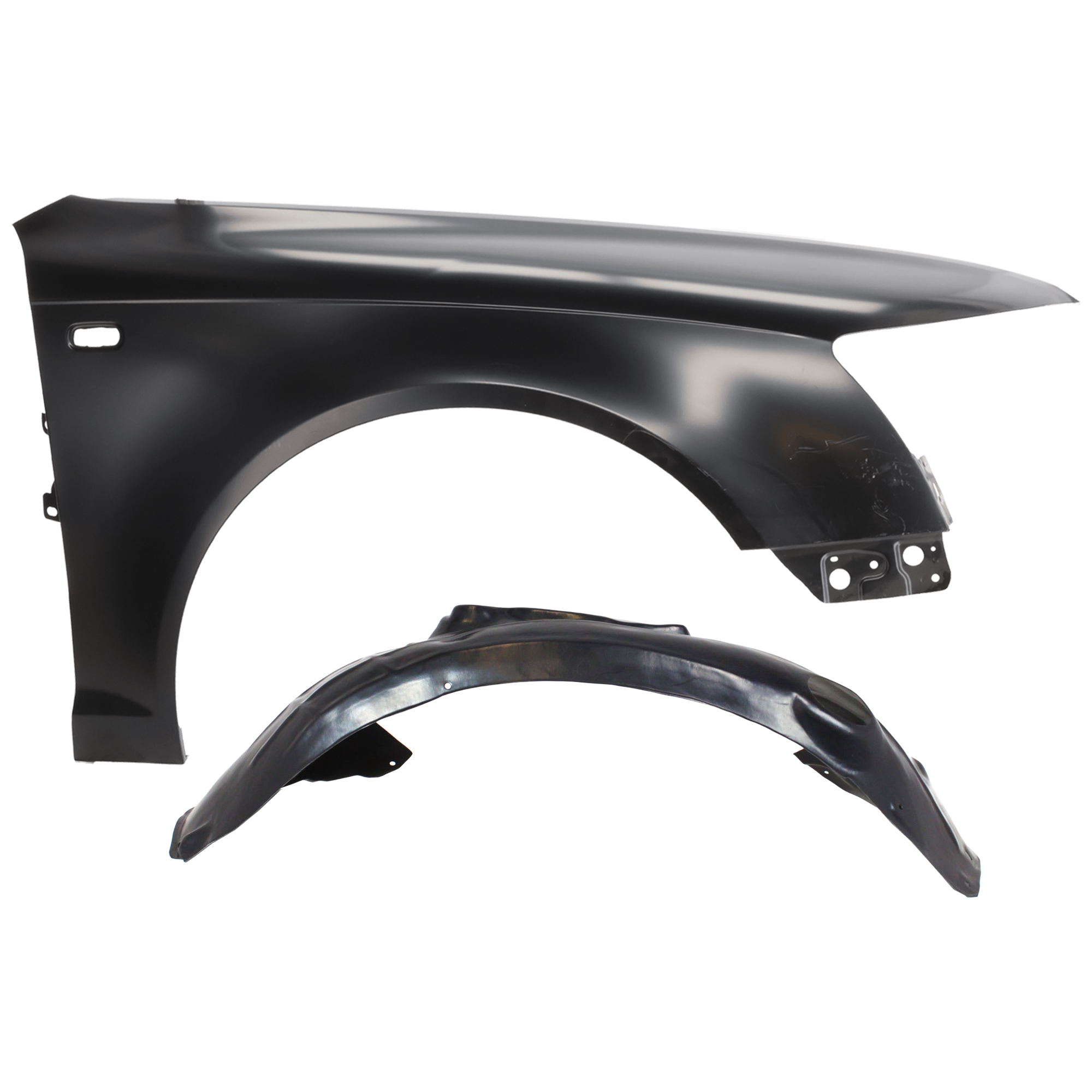 AM A6-06-08 A6 QUATTRO 05-08FRONT FENDER RH Primed with Fender Liner SKU KIT 050926 AE463 Partslink AU1241127 AU1251107 OEM 4F0821104A PFM 4F0821134P PFM