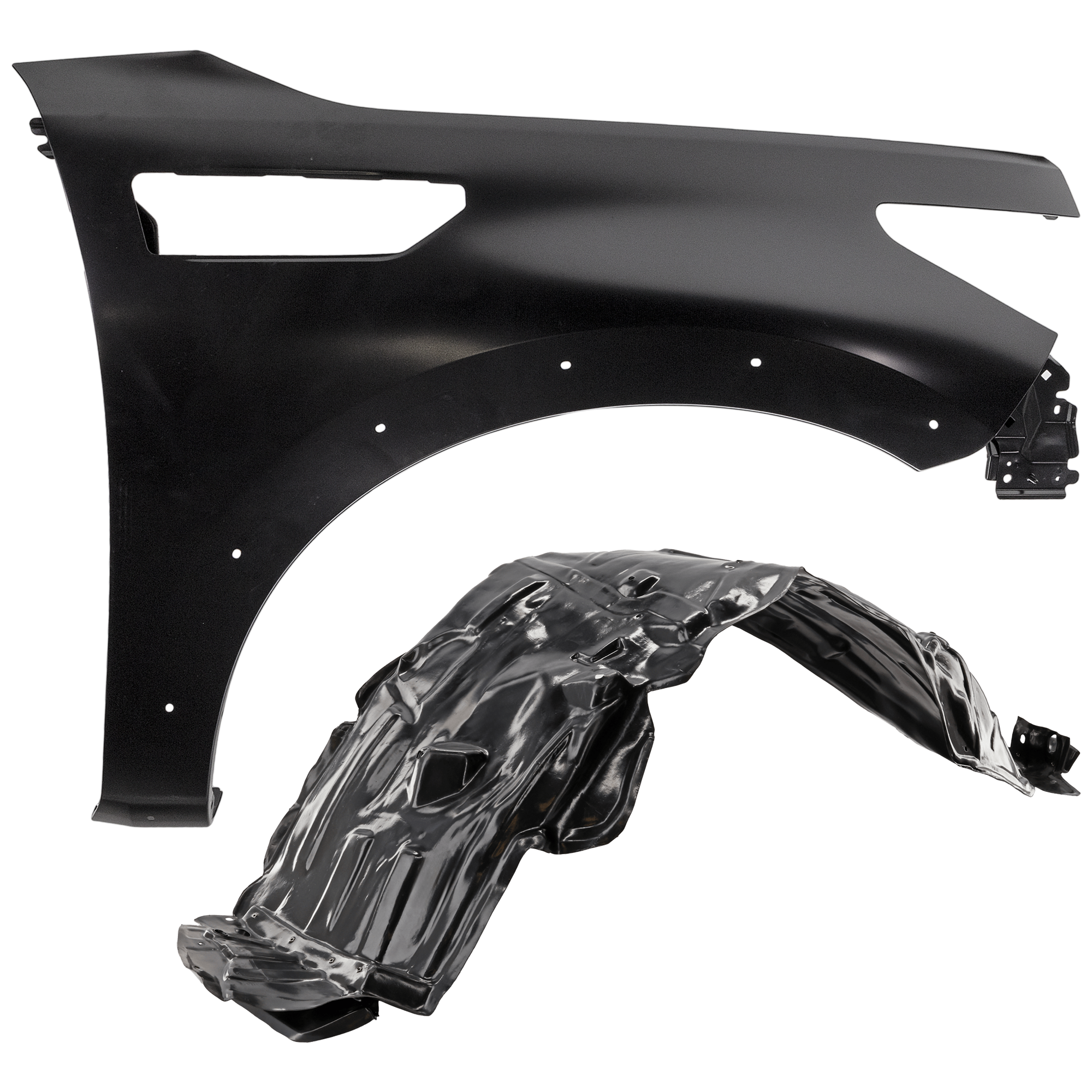 AM QX80-18-23 FRONT FENDER RH Primed with Fender Liner SKU KIT 050926 AE46 Partslink IN1241128 IN1249123 OEM 631006GW0A 638401LA0B 638401LA