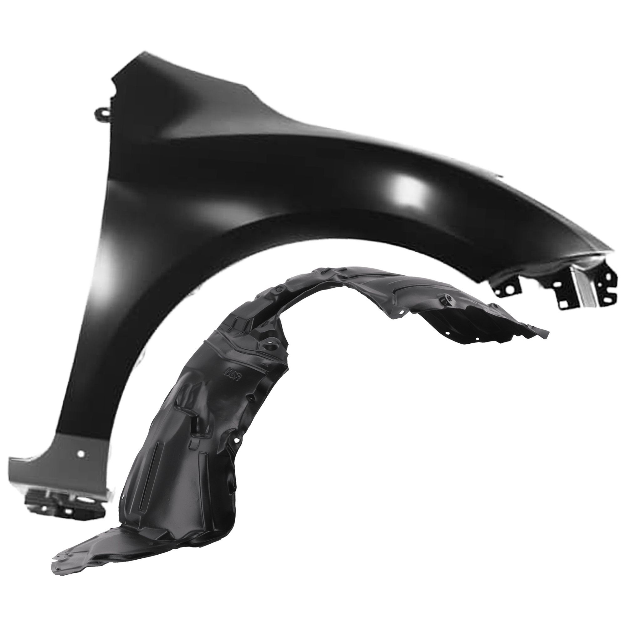AM MAZDA 3-10-11 FRONT FENDER RH Primed with Fender Liner SKU KIT 050926 AE476 Partslink MA1241161 MA1249138 OEM BBY45211Y BBP356130G