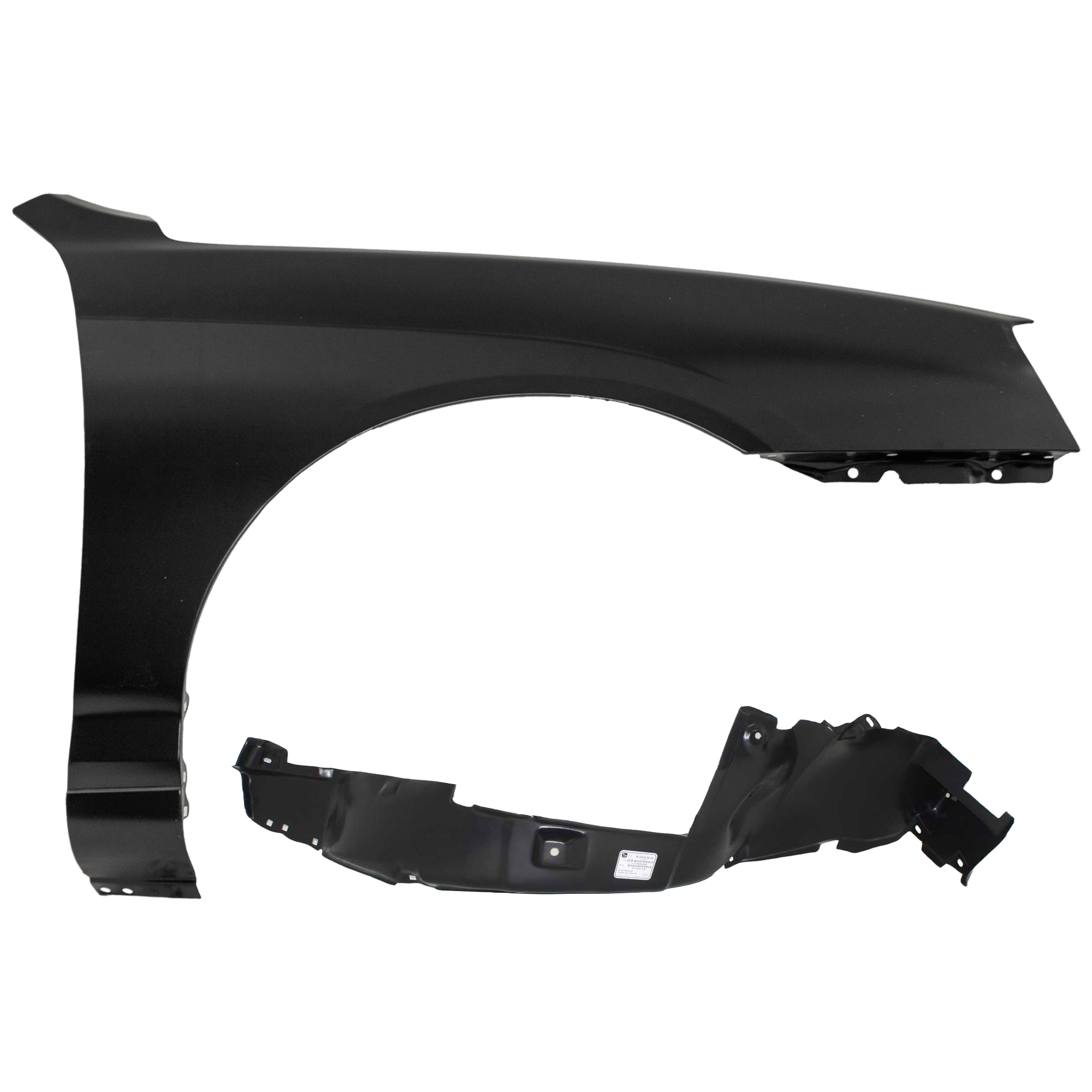 AM ELANTRA 04-06 FRONT FENDER RH Primed with Fender Liner SKU KIT 050926 AE523 Partslink HY1241121 HY1251108 OEM 663202D031-868122D512