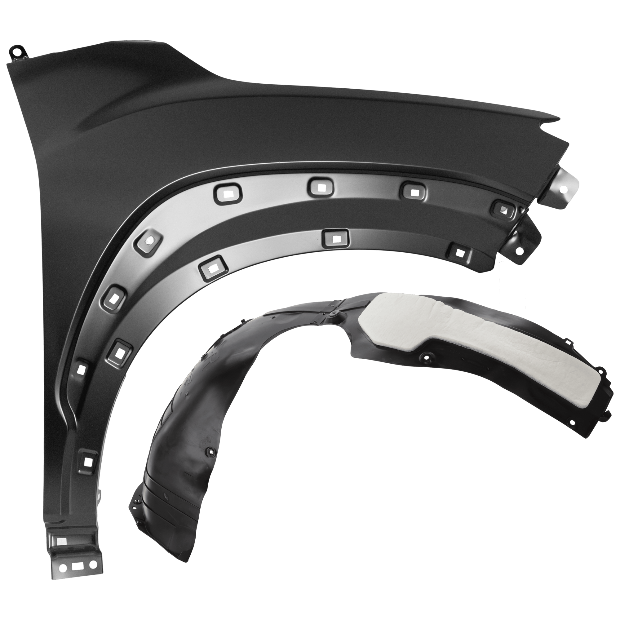 AM KONA 22-23 FRONT FENDER RH Primed with Fender Liner SKU KIT 050926 AE536 Partslink HY1241172 HY1249190 OEM 66321J9000-86812J9CA0