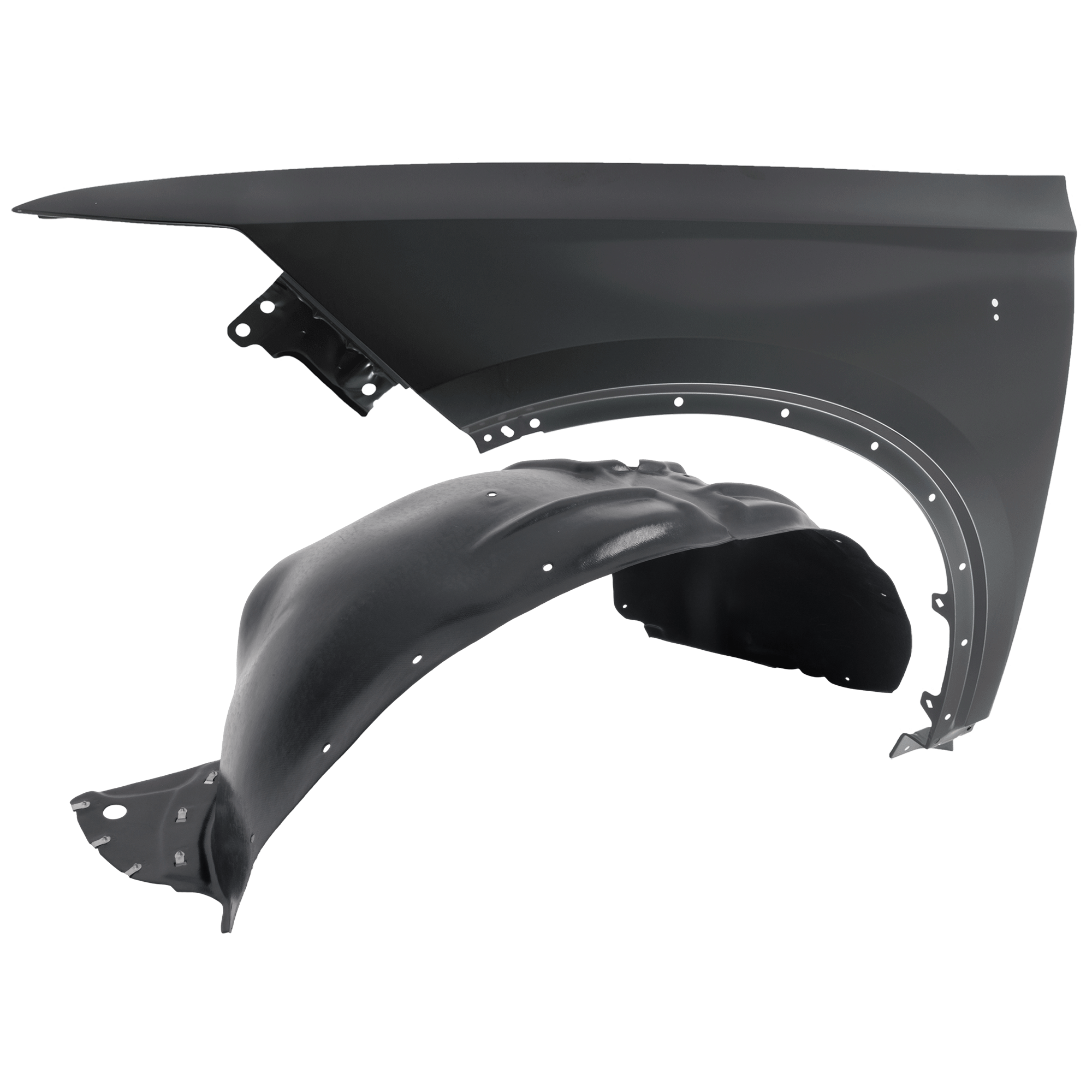 AM XT6-20-25 FRONT FENDER LH Primed with Fender Liner SKU KIT 050926 AE563 Partslink GM1240423 GM1248315 OEM 84596459-84654596