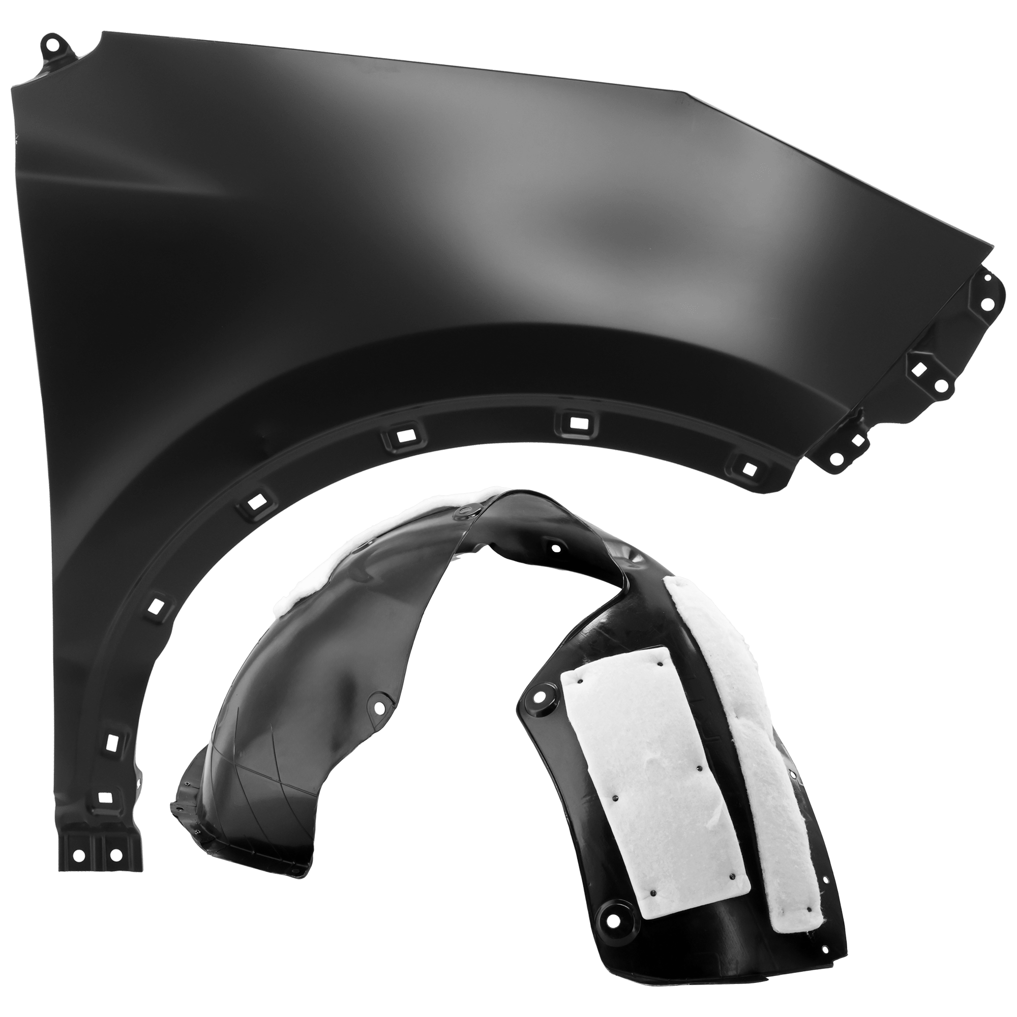 AM SPORTAGE 17-19 FRONT FENDER RH Primed with Fender Liner SKU KIT 050926 AE581 Partslink KI1241150 KI1249154 OEM 66321D9000-86812D9000