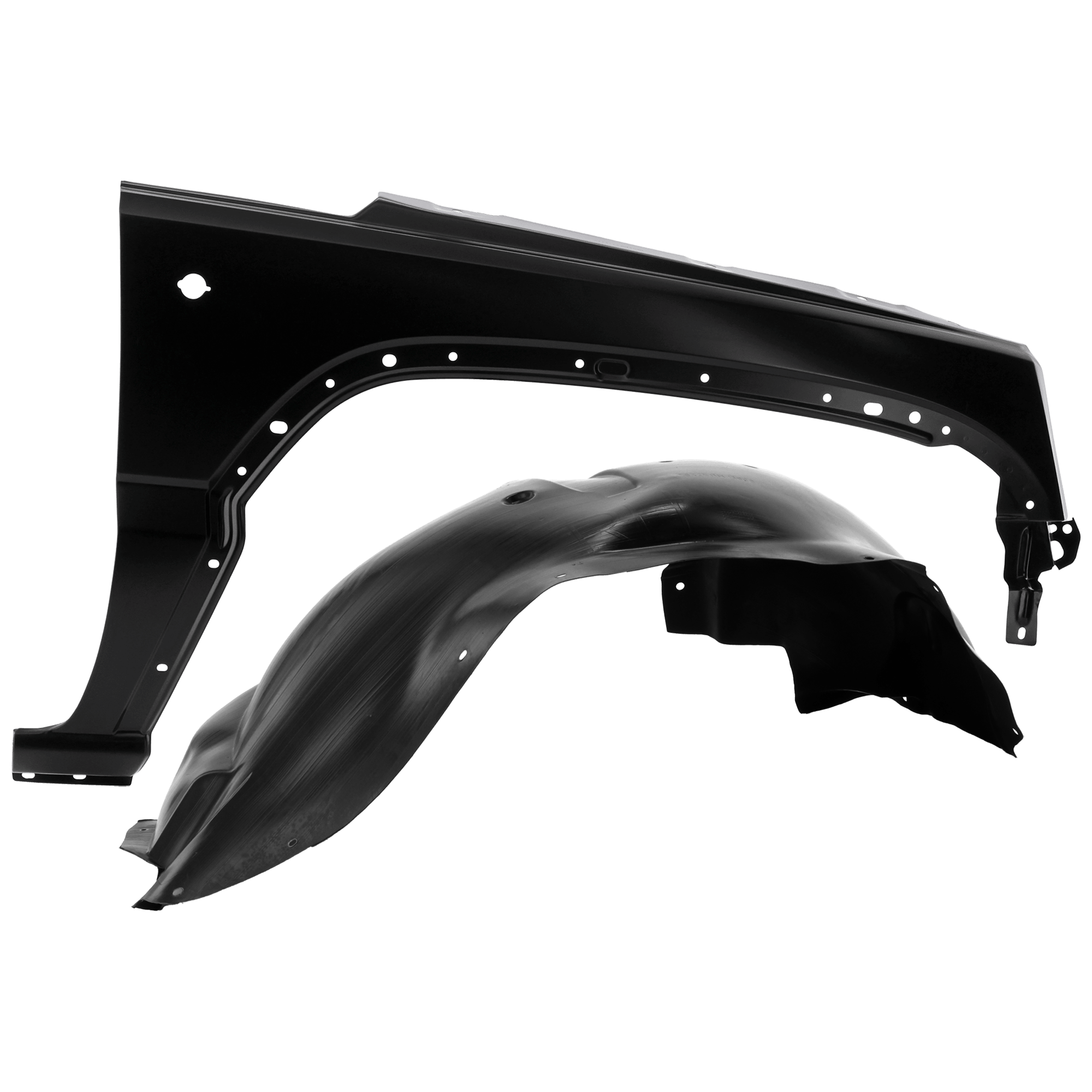 AM LIBERTY 05-07 FRONT FENDER RH Primed with Fender Liner SKU KIT 050926 AE608 Partslink CH1241248 CH1249128 OEM 55360598AB 55156790AD 55157144