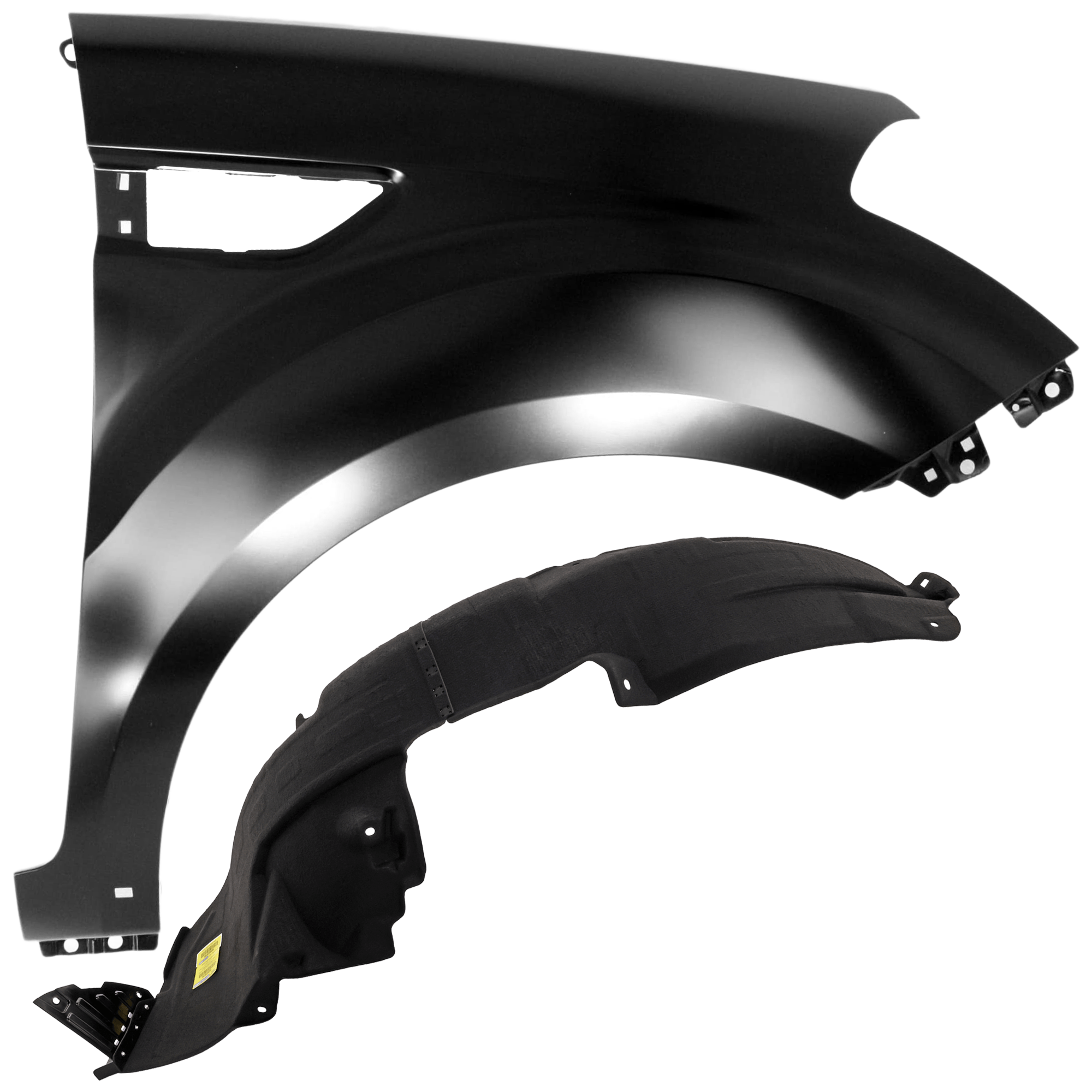 AM SOUL 12-12 FRONT FENDER RH Primed with Fender Liner SKU KIT 050926 AE623 Partslink KI1241130 KI1249127 OEM 663212K500-868122K500