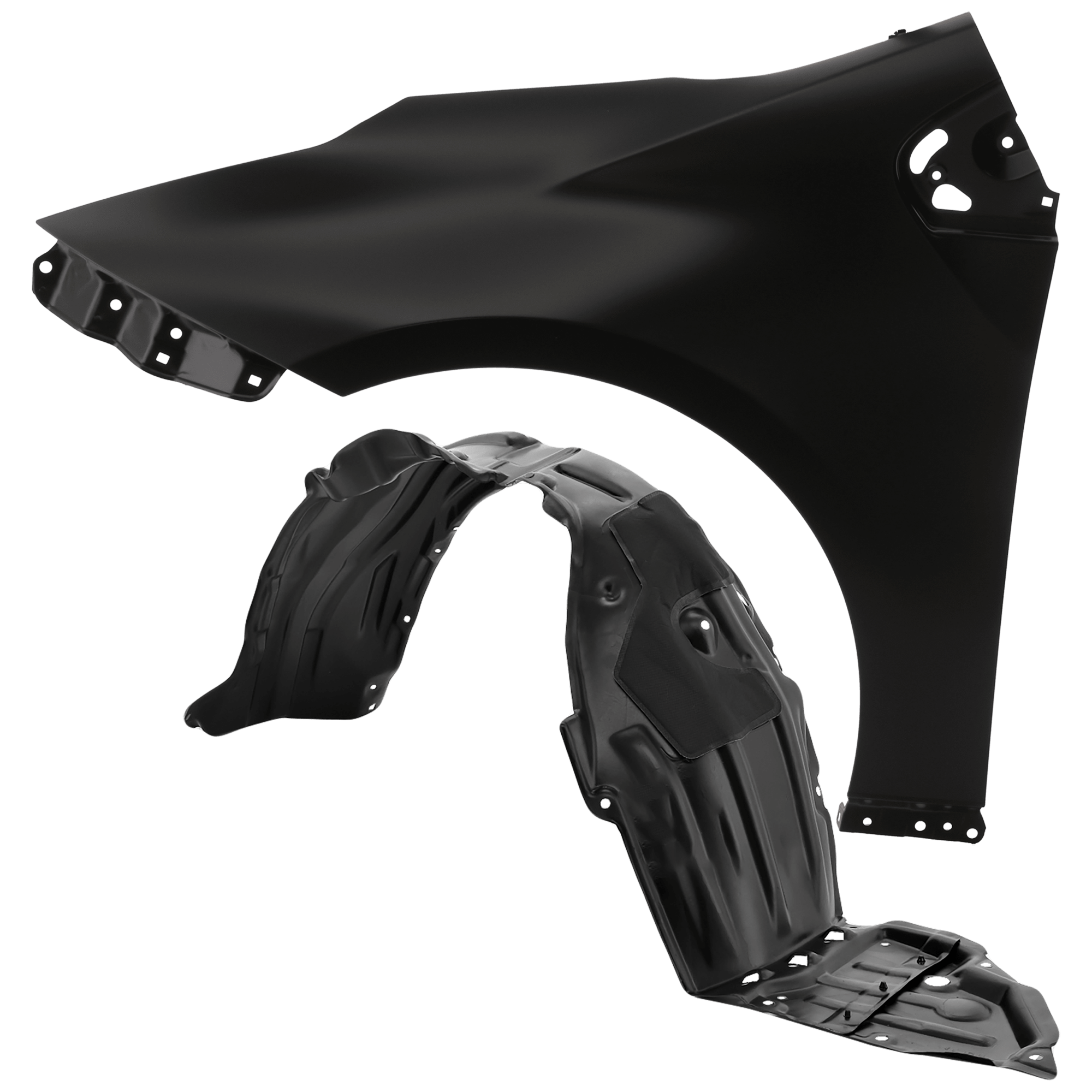 AM PRIUS 16-18 FRONT FENDER LH Primed with Fender Liner SKU KIT 050926 AE644 Partslink TO1240263 TO1248207 OEM 5380247100-5387647110