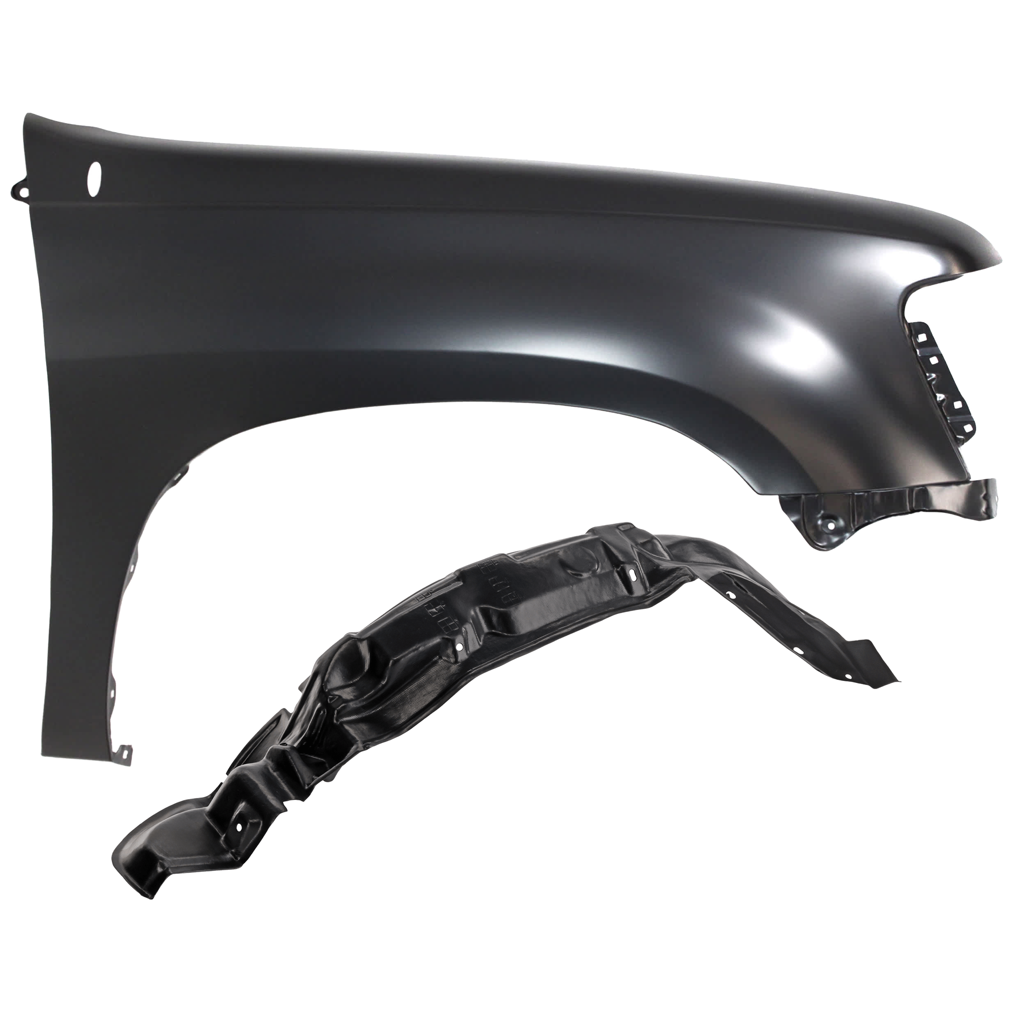 AM T100-93-98 FRONT FENDER RH Primed with Fender Liner SKU KIT 050926 AE648 Partslink TO1241149 TO1251105 OEM 5381134010-5387534010