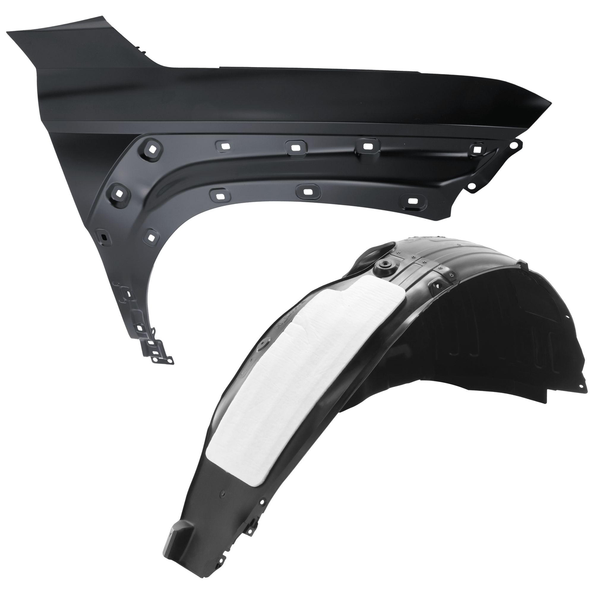 AM KONA 24-24 FRONT FENDER RH Primed with Fender Liner SKU KIT 050926 AE660 Partslink HY1241193 HY1249207 OEM 66321BE000-86812BE510