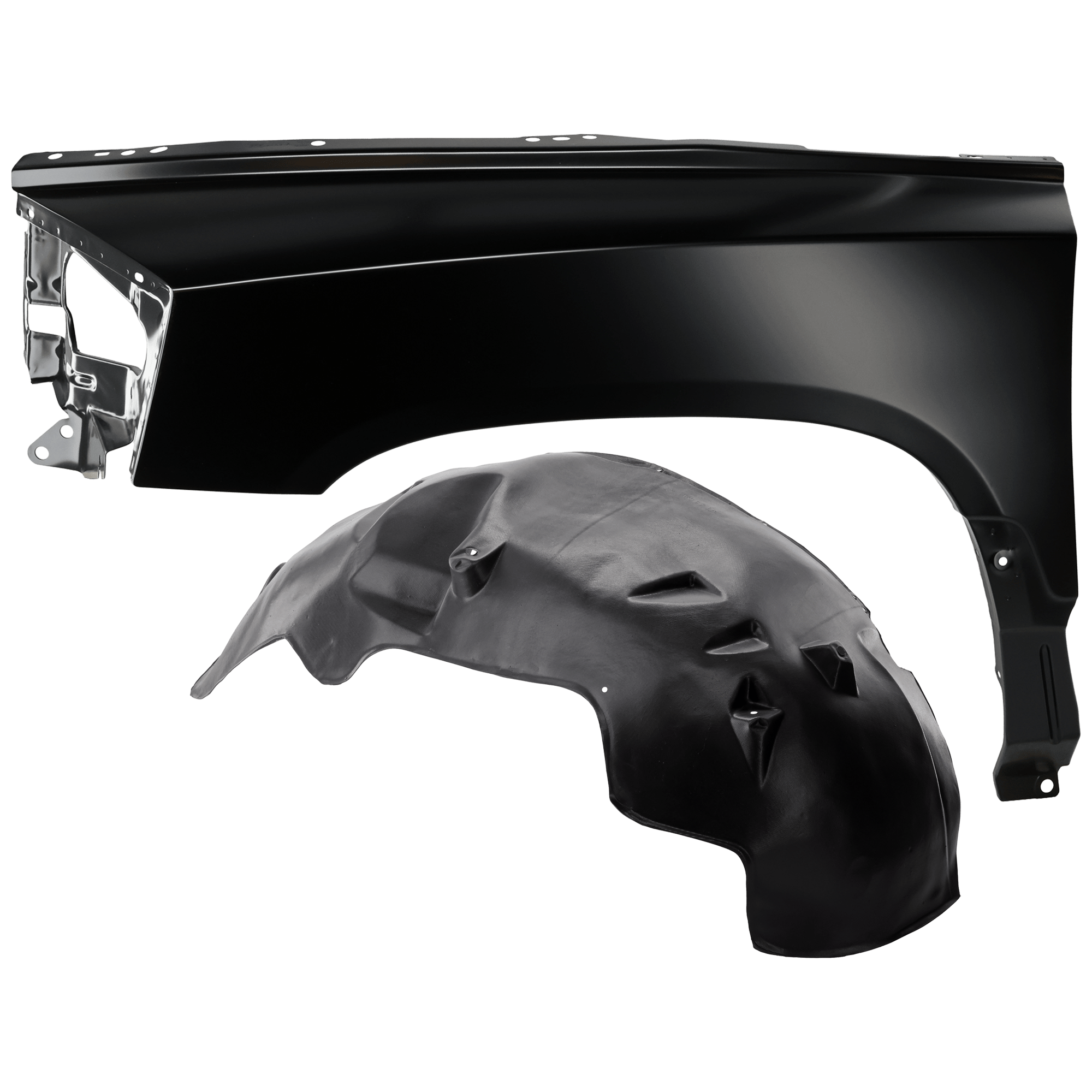AM DAKOTA 05-07 FRONT FENDER LH Primed with Fender Liner SKU KIT 050926 AE66 Partslink CH1240241 CH1248129 OEM 55359249AD 55077713AE