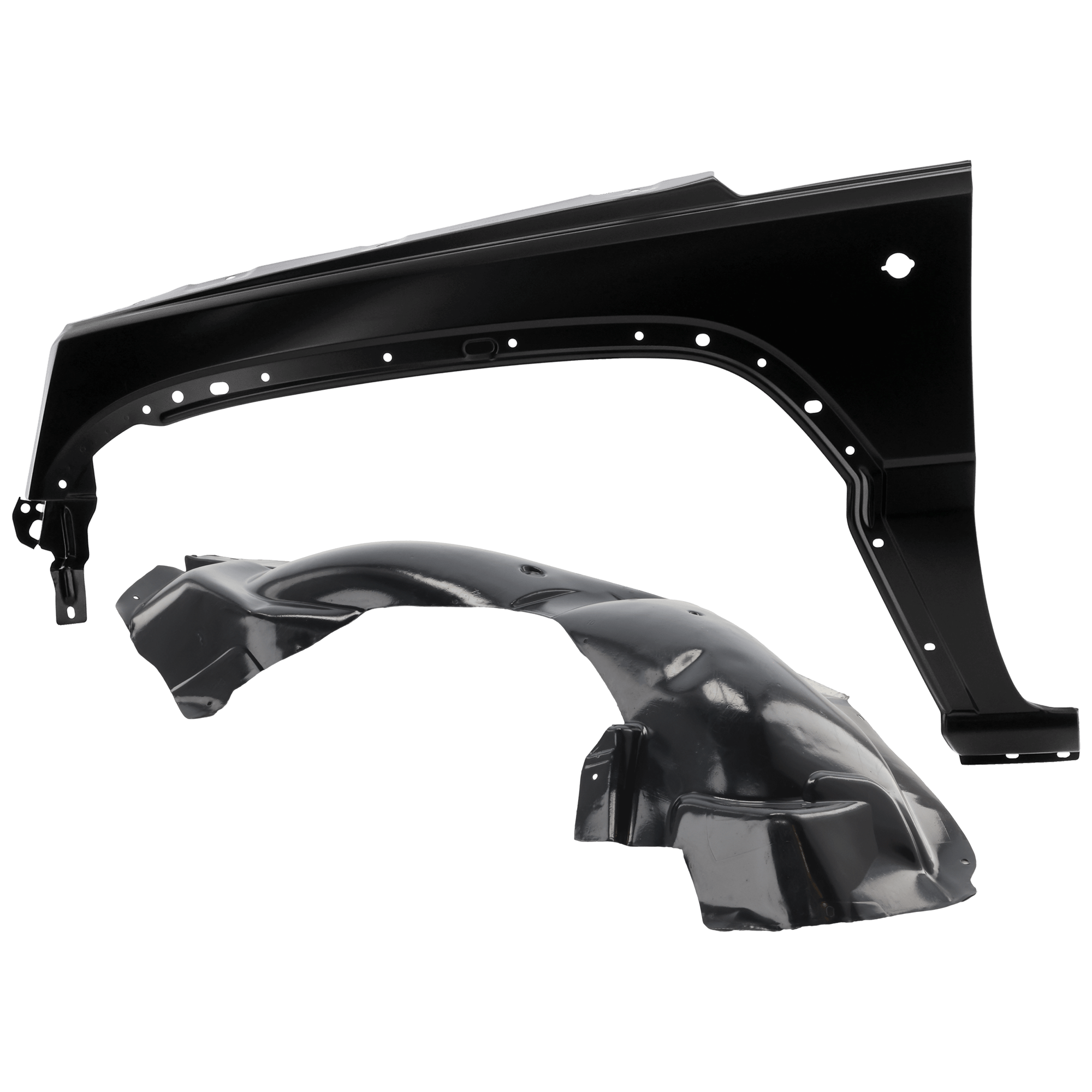 AM LIBERTY 05-07 FRONT FENDER LH Primed with Fender Liner SKU KIT 050926 AE67 Partslink CH1240248 CH1248128 OEM 55360599AB 55156791AD 55157145