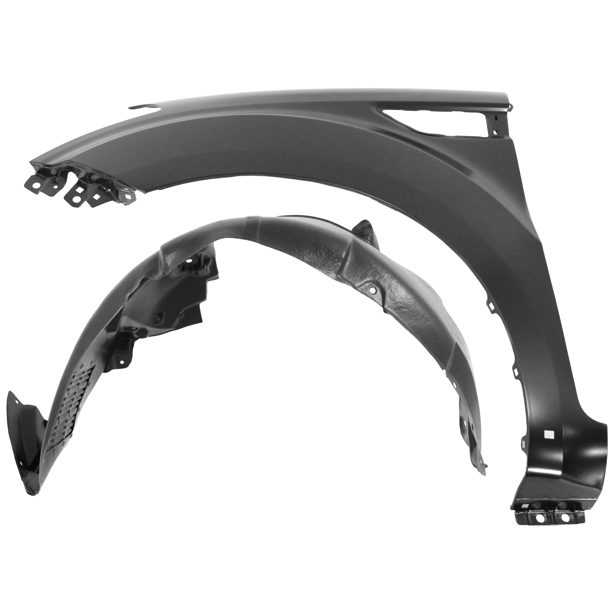 AM SOUL 10-11 FRONT FENDER LH Primed with Fender Liner SKU KIT 050926 AE687 Partslink KI1240130 KI1248114 OEM 663112K500-868112K050