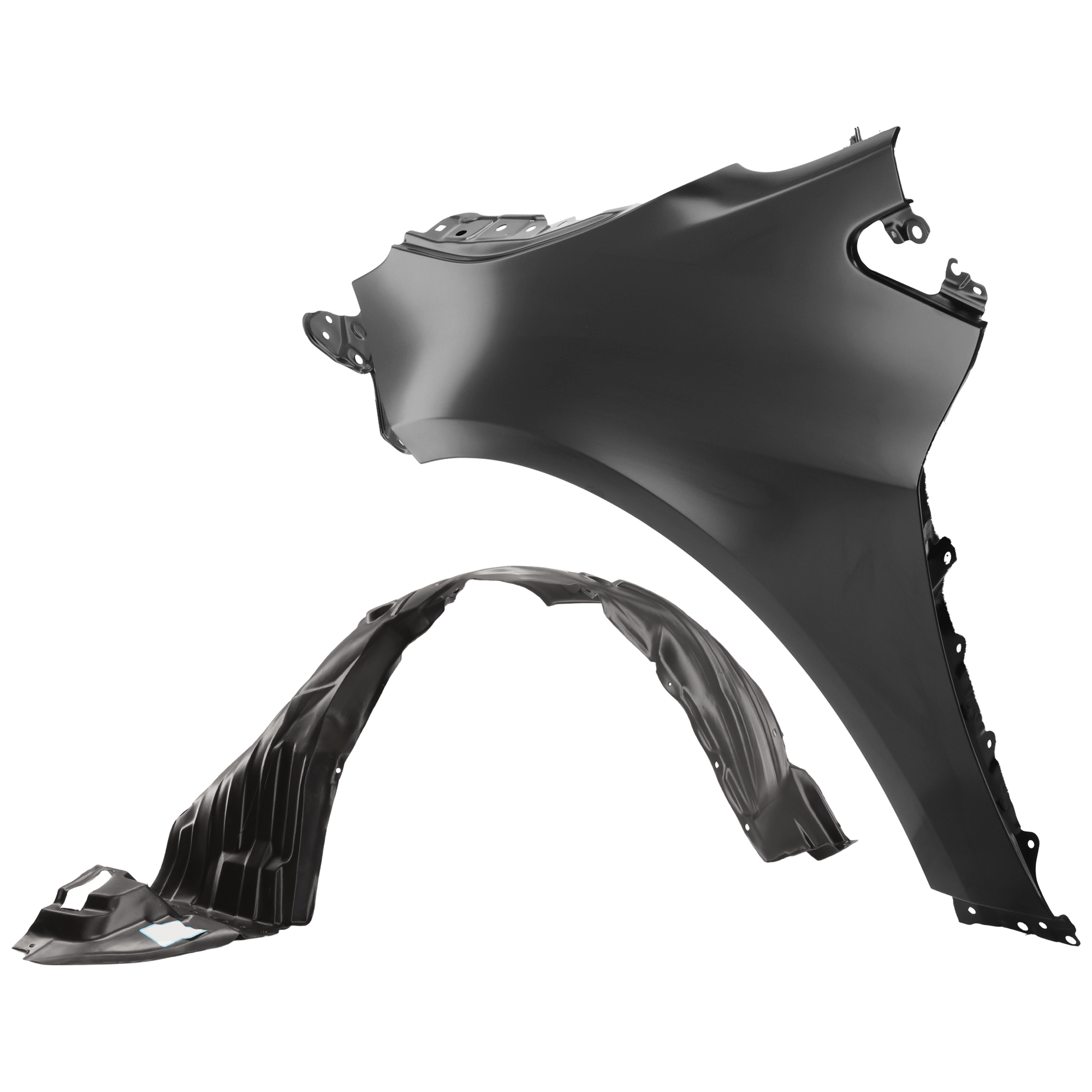 AM COROLLA 19-19 FRONT FENDER LH Primed with Fender Liner SKU KIT 050926 AE688 Partslink TO1240271 TO1248210 OEM 5380202260-5387602660