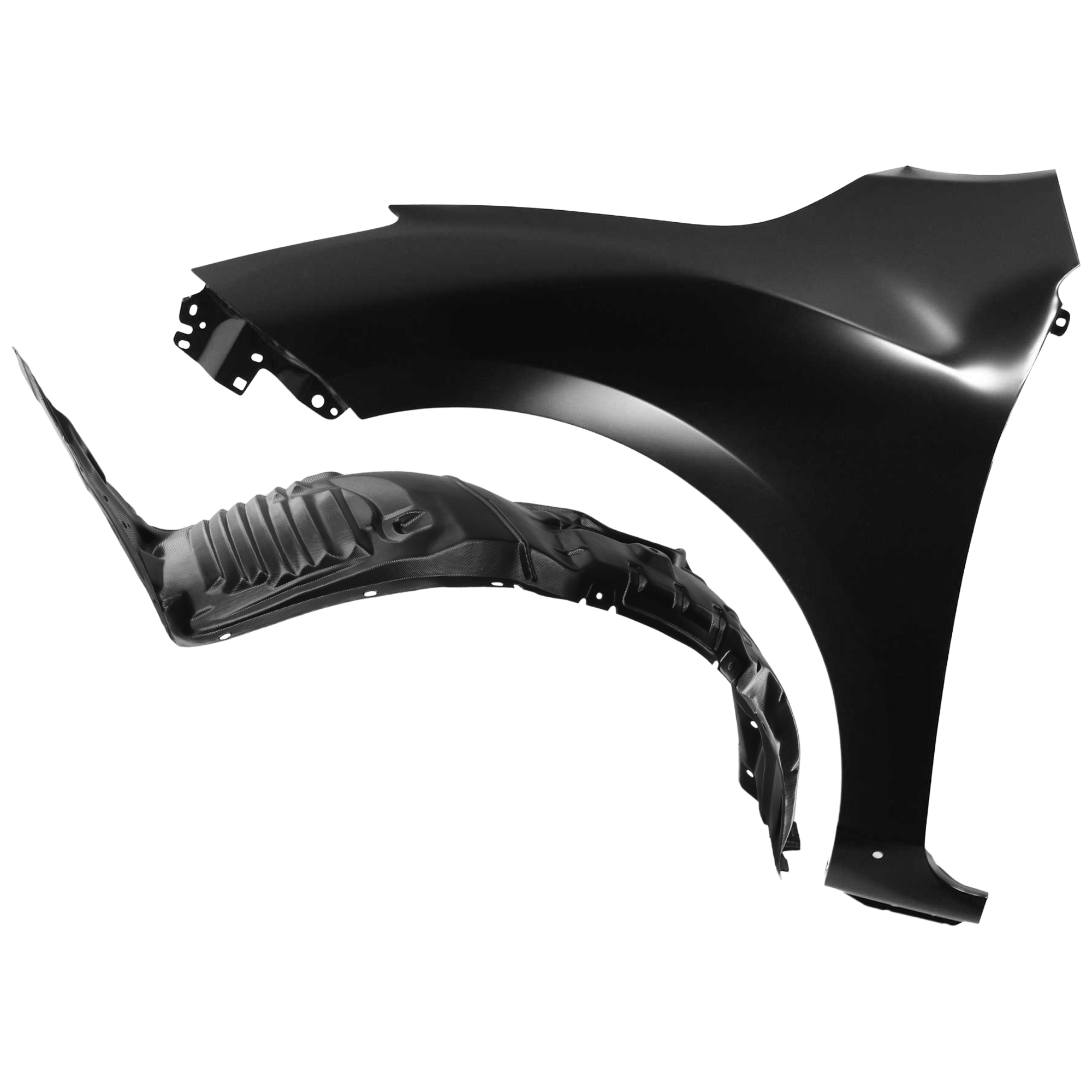 AM MAZDA 3-10-11 FRONT FENDER LH Primed with Fender Liner SKU KIT 050926 AE689 Partslink MA1240161 MA1248138 OEM BBY45221Y BBP356140G