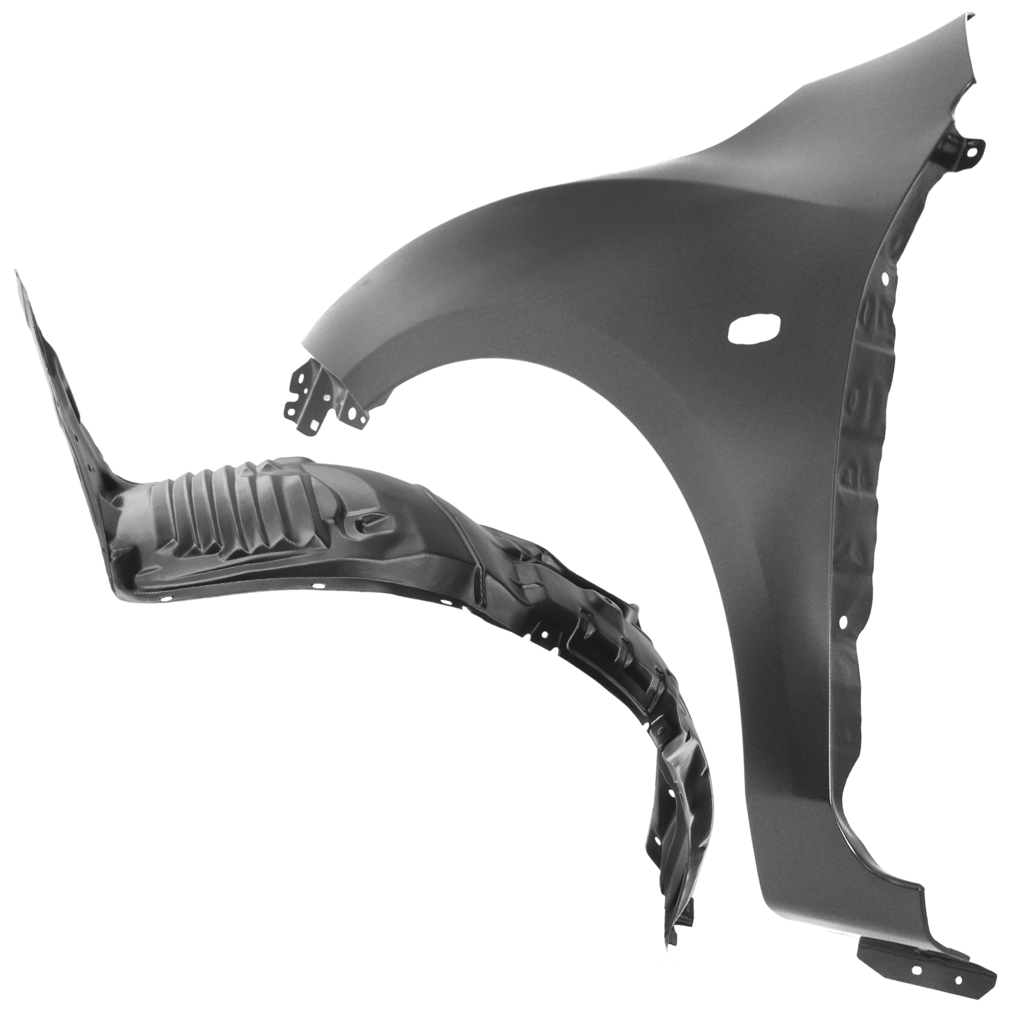 AM MAZDA 3-10-11 FRONT FENDER LH 2 pc Kit Primed with Fender Liner SKU KIT 050926 AE691 Partslink MA1240162 MA1248138 OEM BBP852211B BBP356140G