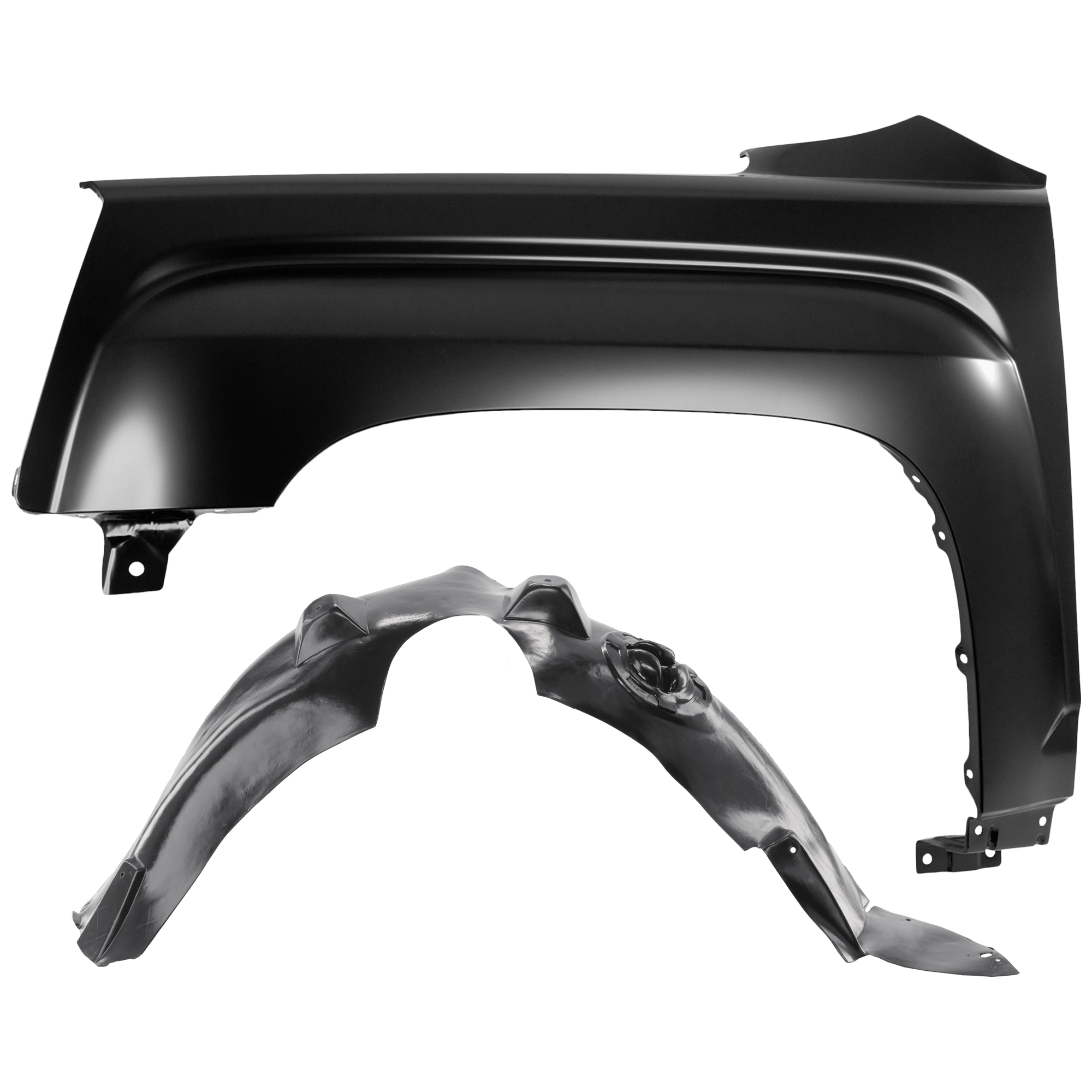 AM TERRAIN 10-13 FRONT FENDER LH 2 pc Kit Primed with Fender Liner SKU KIT 050926 AE692 OEM 22846919-23145496 PFM