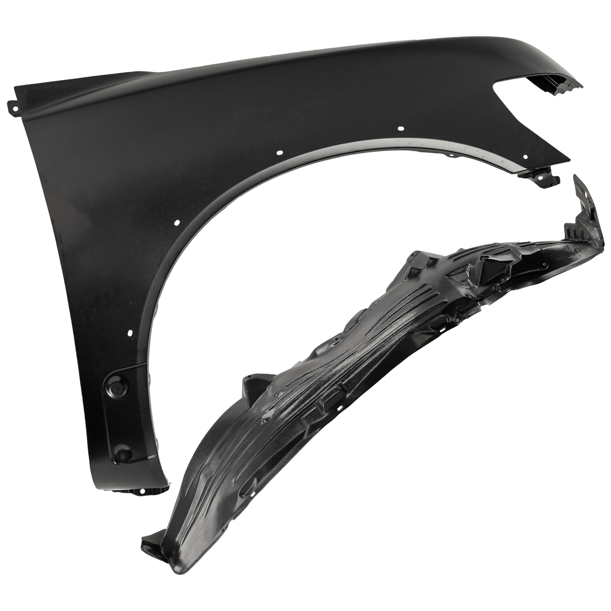 AM QX56-04-07 FRONT FENDER RH 2 pc Kit Primed with Fender Liner SKU KIT 050926 AE710 Partslink IN1241124 IN1251113 NI1249136 OEM F3100ZQ1MA 638307S600-63830ZQ0