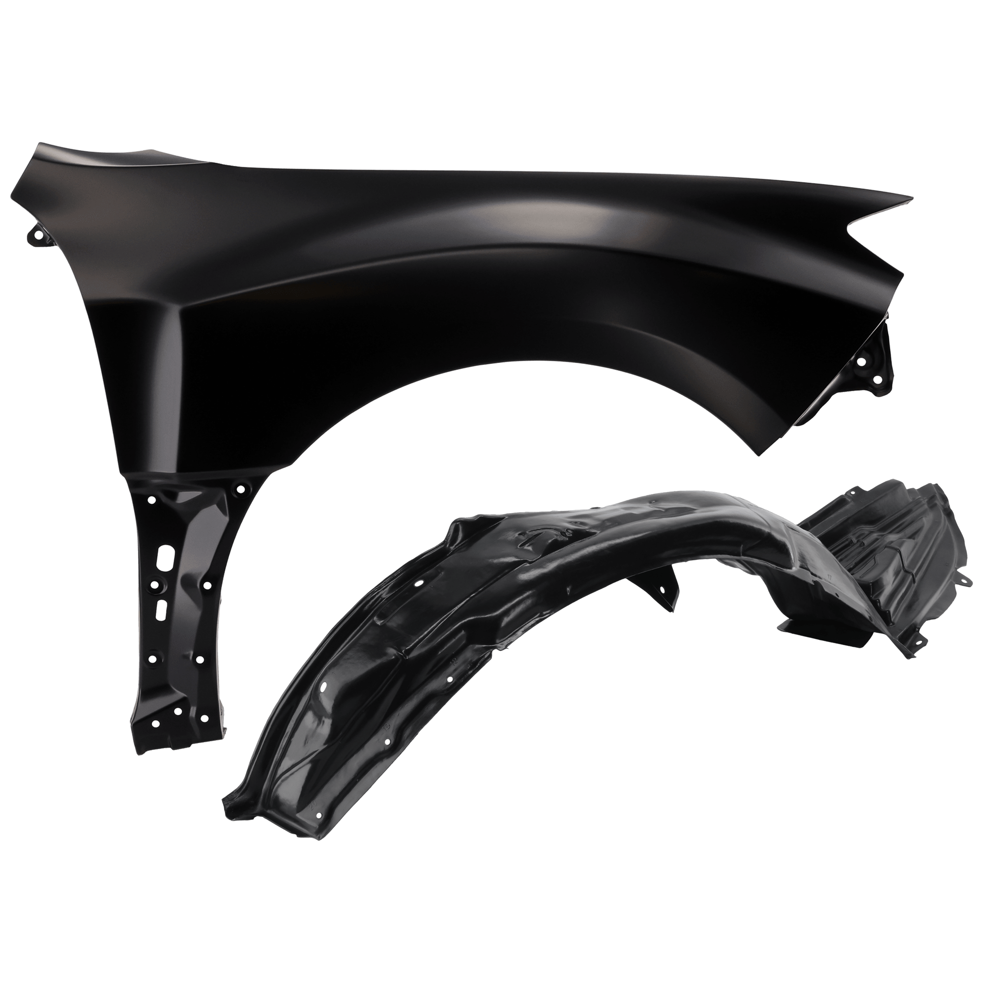 AM IMPREZA 08-10 FRONT FENDER RH 2 pc Kit Primed with Fender Liner SKU KIT 050926 AE711 Partslink SU1241135 SU1249122 OEM 57120FG0409P 59110FG021