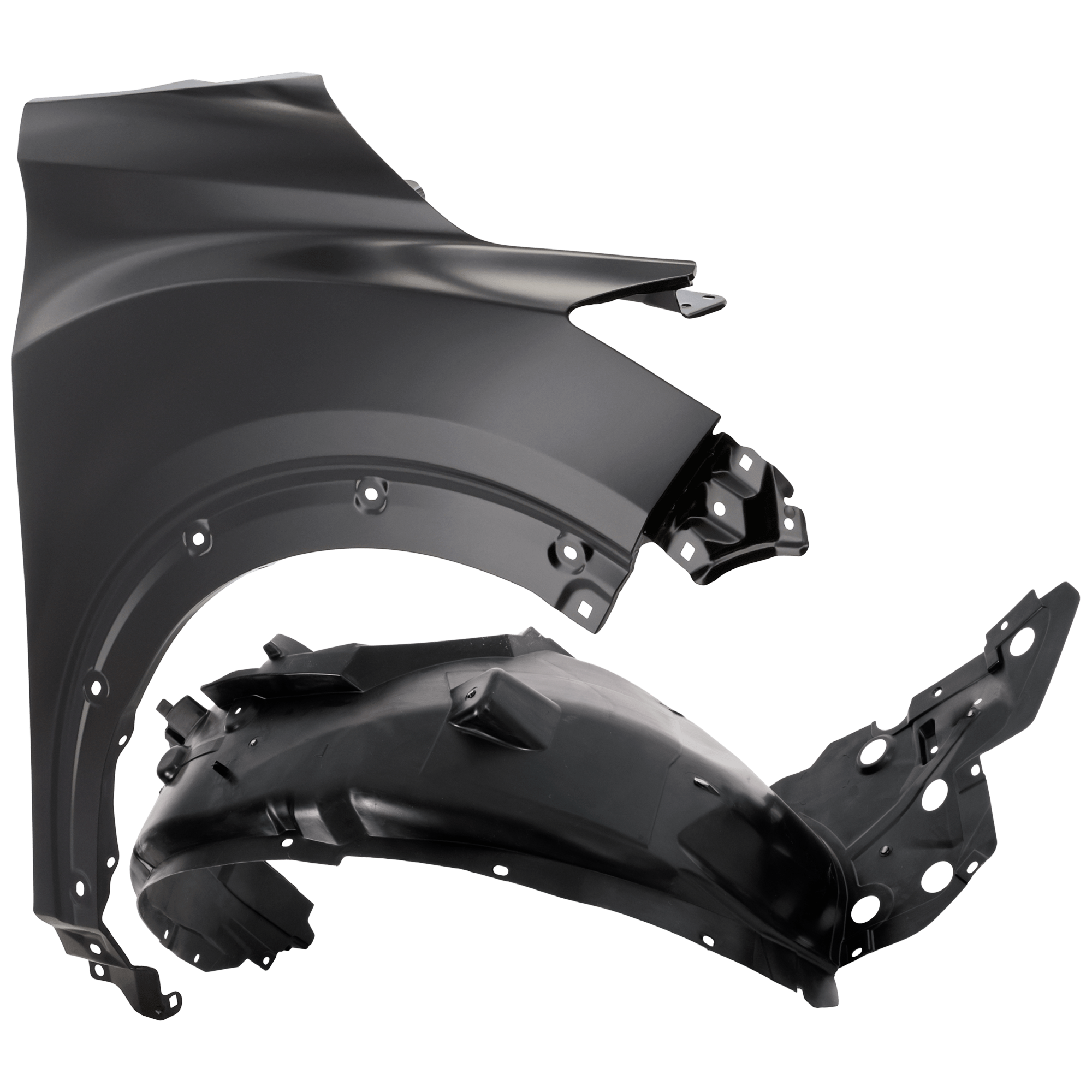 AM KICKS 21-23 FRONT FENDER RH 2 pc Kit Primed with Fender Liner SKU KIT 050926 AE722 Partslink NI1241233 NI1249187 OEM F31005RBMA FCA005RBMA 638405R0