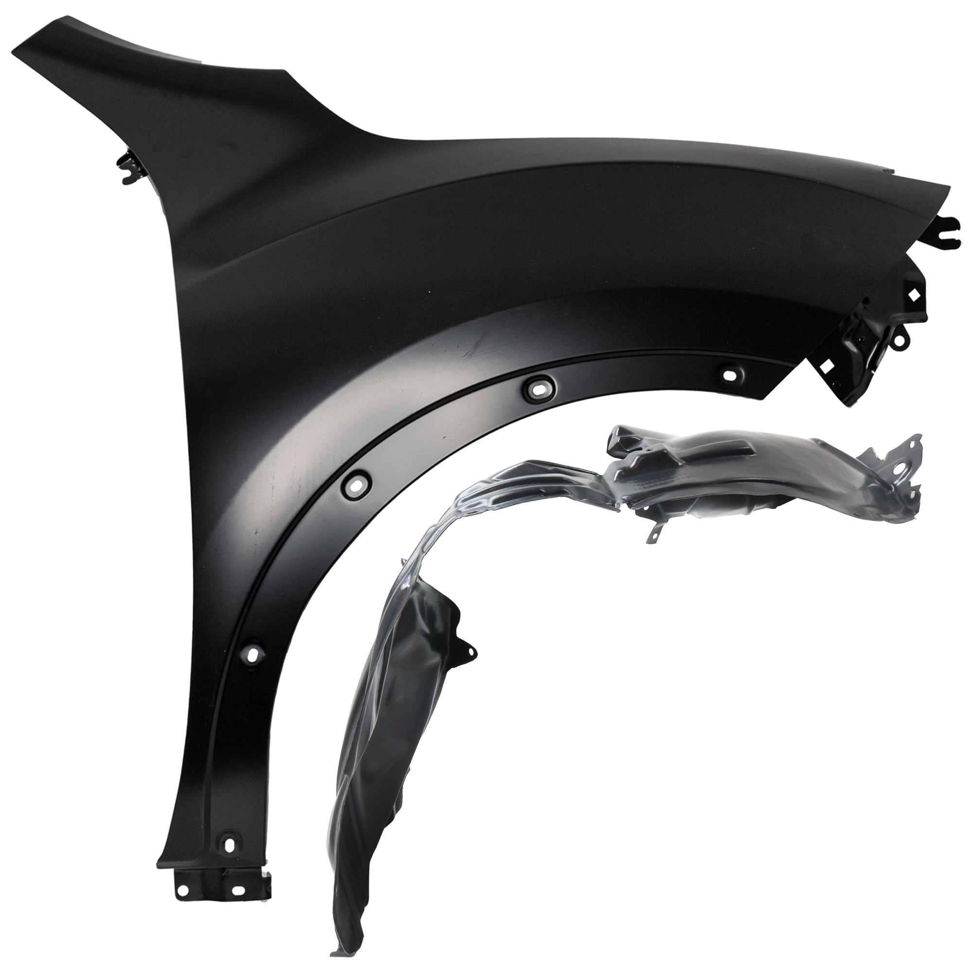 AM JUKE 15-16 FRONT FENDER RH 2 pc Kit Primed with Fender Liner SKU KIT 050926 AE725 Partslink NI1241214 NI1249140 OEM F31003YMMA 638423YW0A