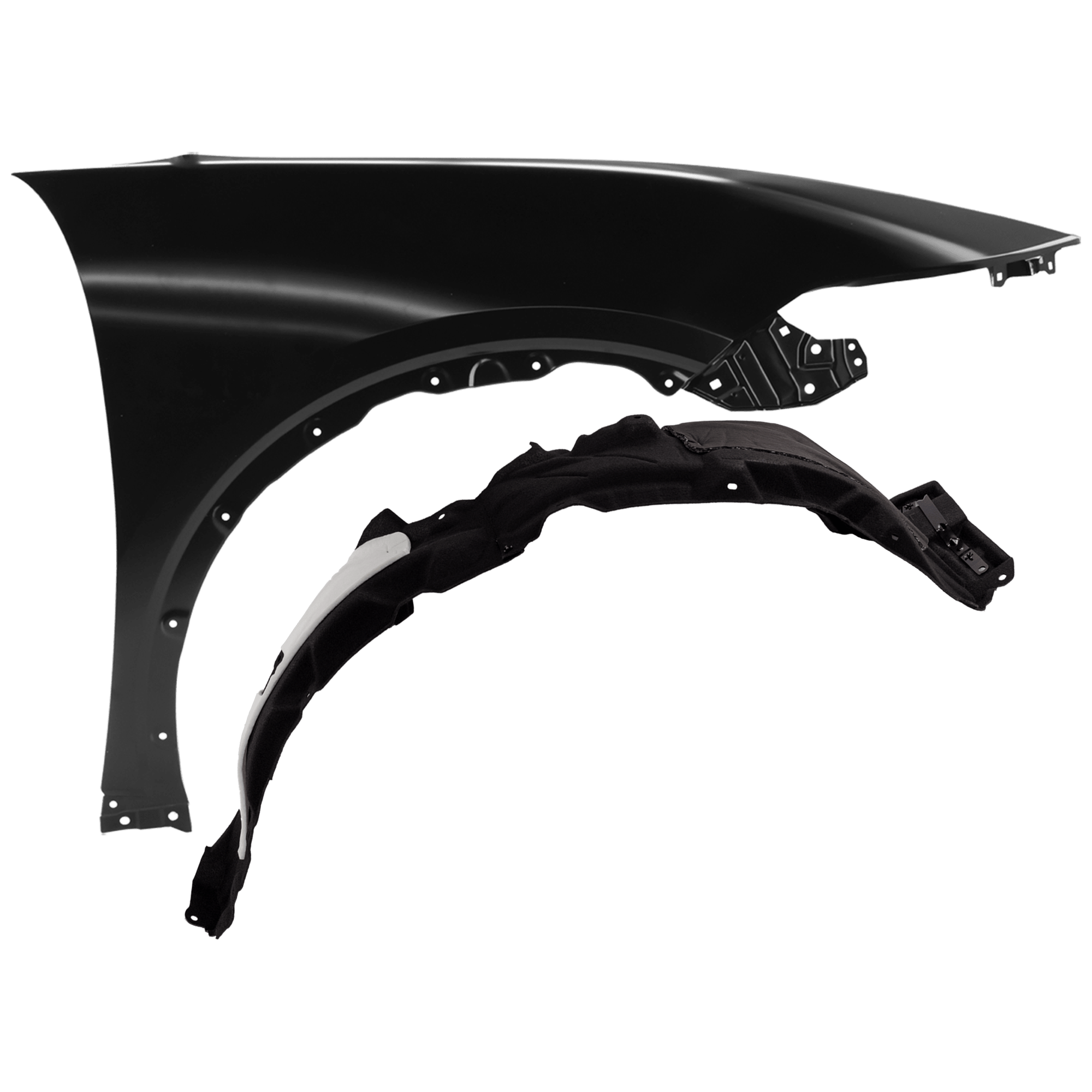 AM CROWN 23-23 FRONT FENDER RH 2 pc Kit Primed with Fender Liner SKU KIT 050926 AE735 Partslink TO1241288 TO1249259 OEM 5380130B00-5387530320