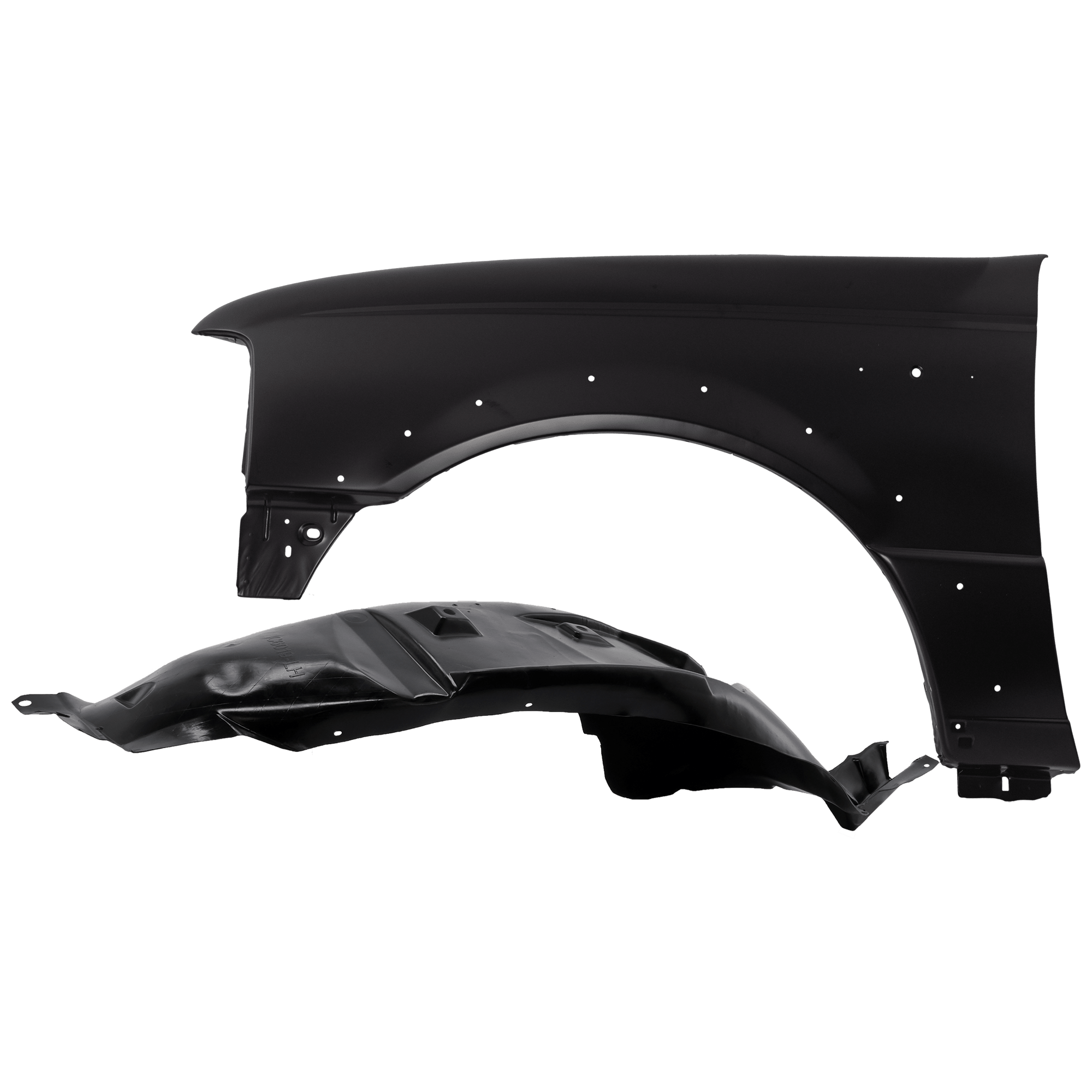 AM RANGER 04-05 FRONT FENDER LH 2 pc Kit Primed with Fender Liner SKU KIT 050926 AE737 Partslink FO1240238 FO1248109 OEM 5L5Z16006B 7L5Z16055A