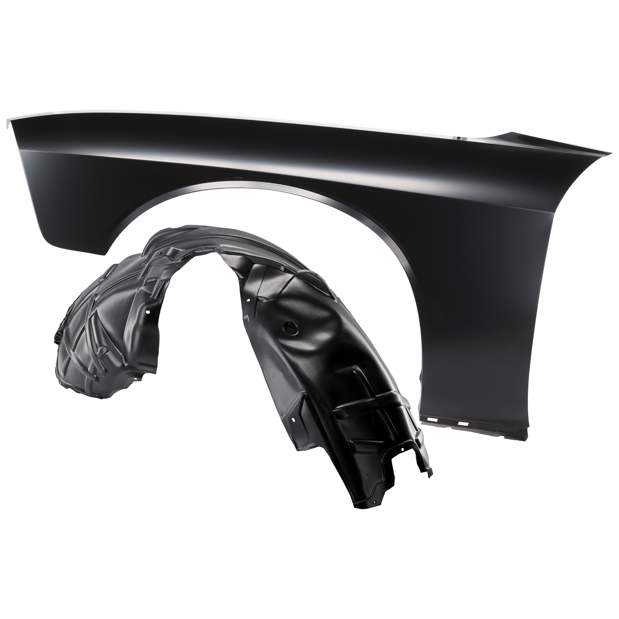 AM CHALLENGER 15-23 FRONT FENDER LH 2 pc Kit Primed with Fender Liner SKU KIT 050926 AE758 Partslink CH1240285 CH1248173 OEM 68275471AA 68259093AF