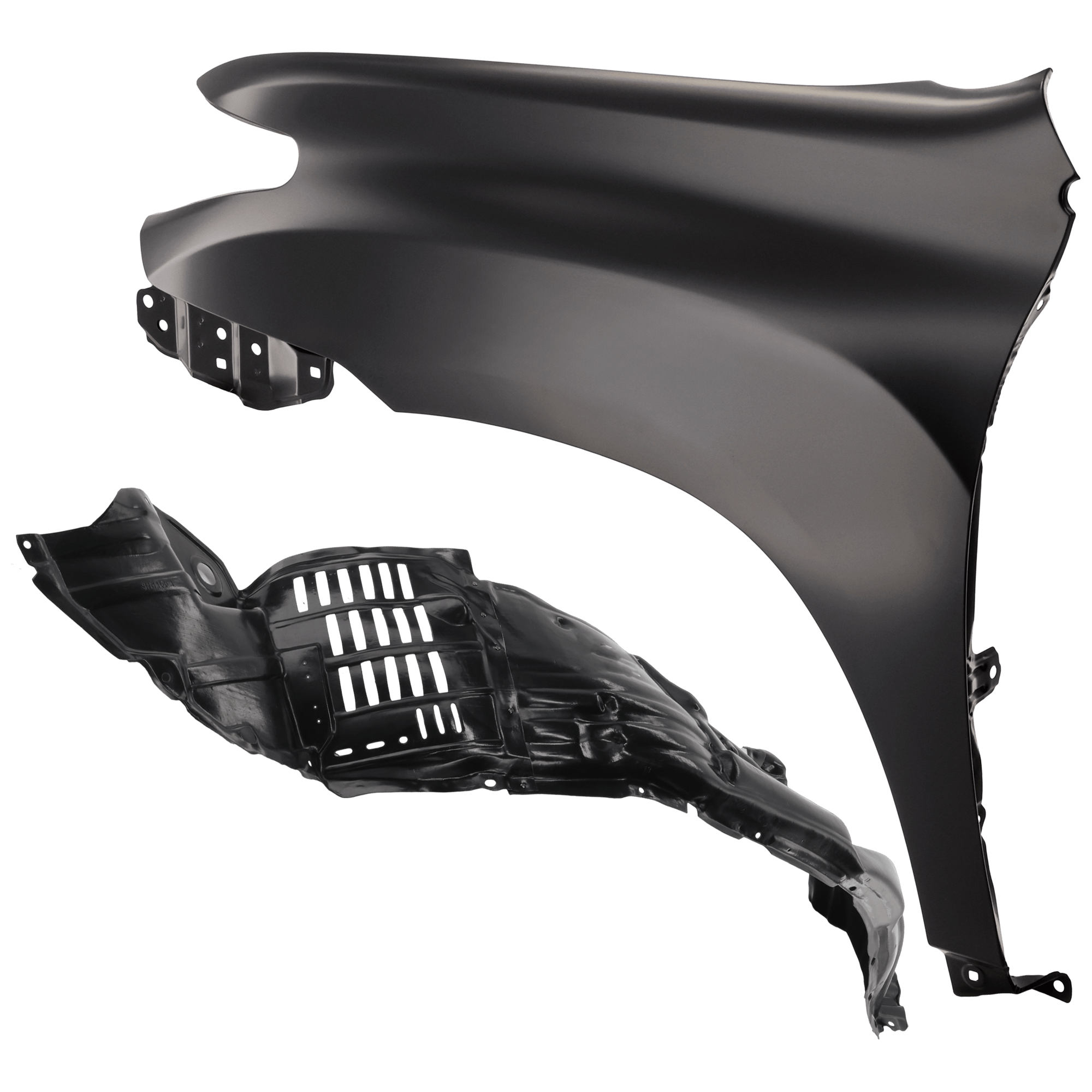 AM HIGHLANDER 11-13 FRONT FENDER LH 2 pc Kit Primed with Fender Liner SKU KIT 050926 AE762 Partslink TO1240237 TO1248172 OEM 538020E050-538060E070