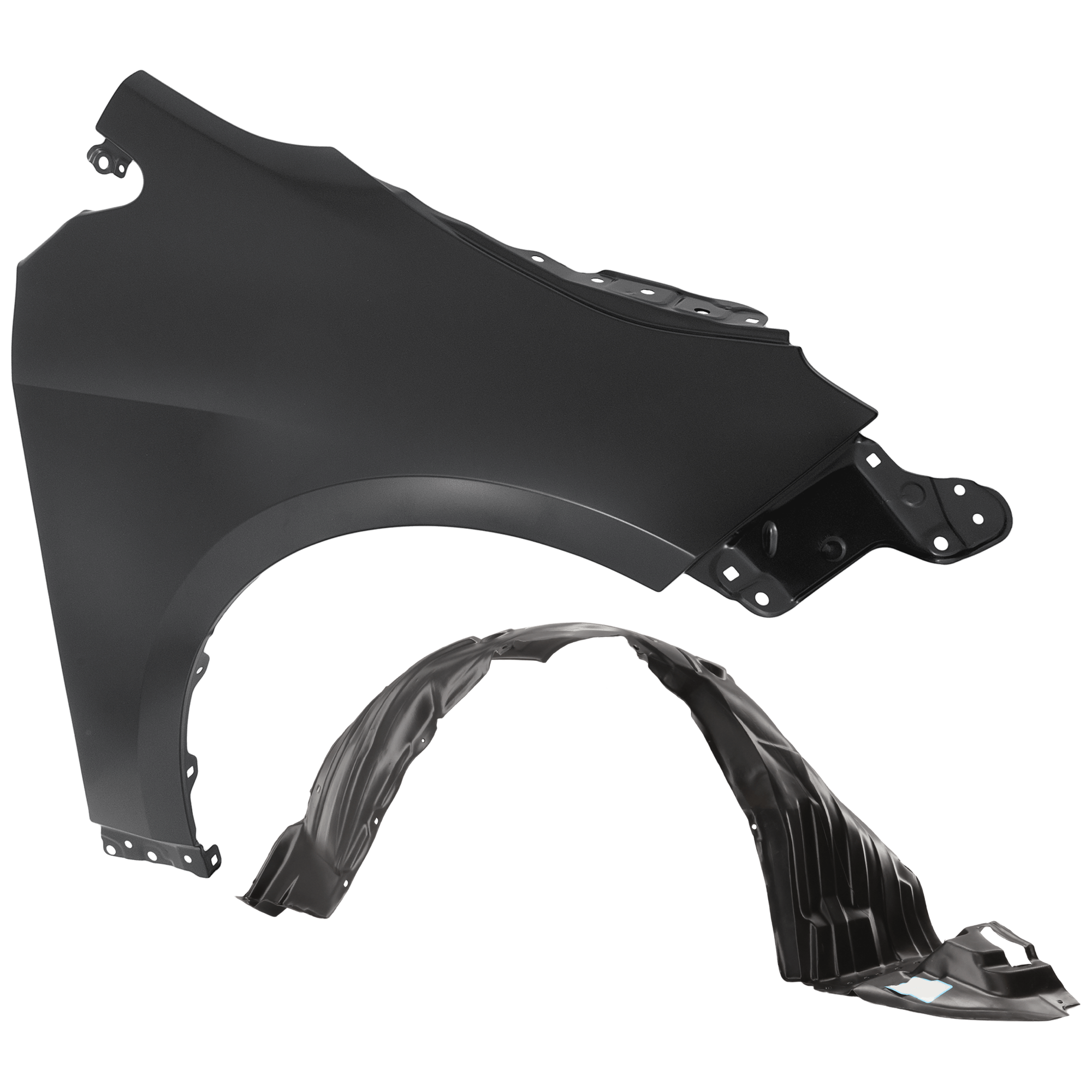 AM COROLLA 19-19 FRONT FENDER RH Primed with Fender Liner SKU KIT 050926 AE76 Partslink TO1241271 TO1249210 OEM 5380102170-5387502610