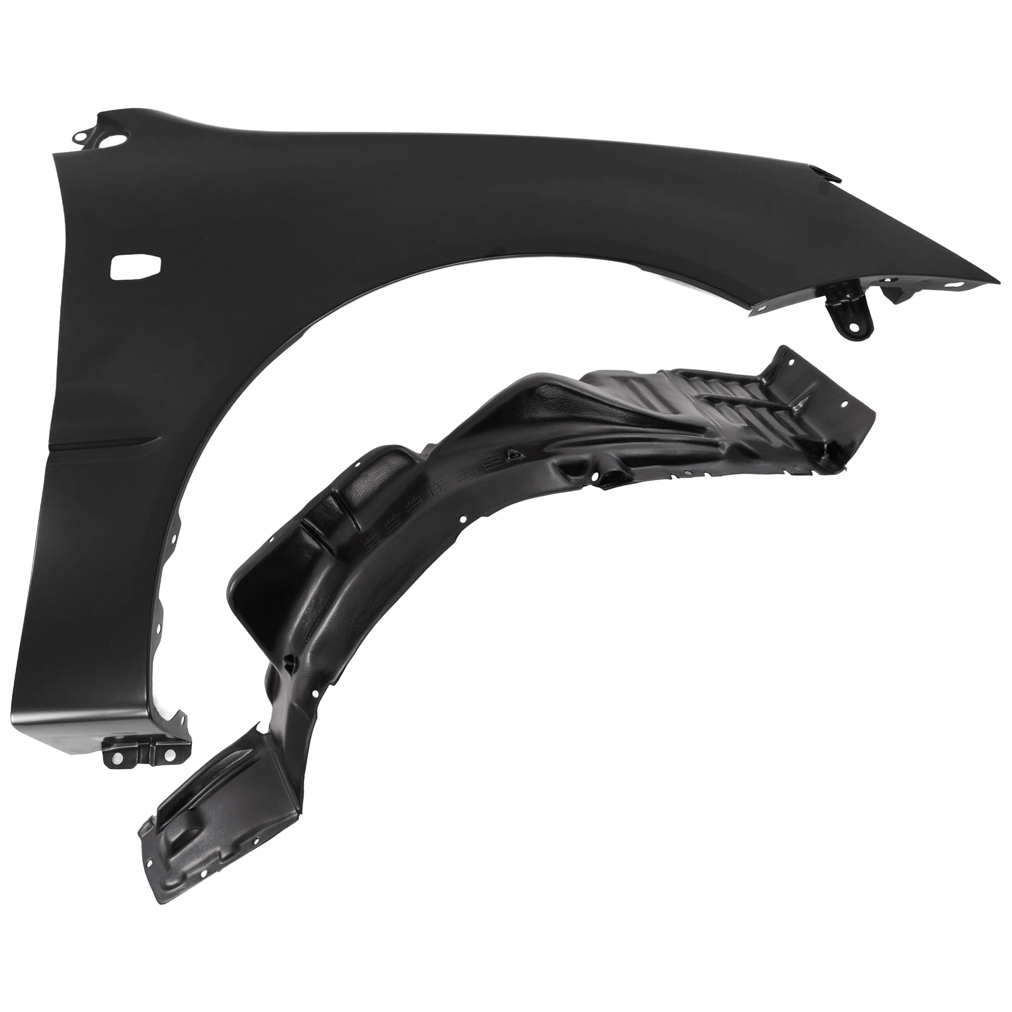 AM LANCER 04-07 FRONT FENDER RH 2 pc Kit Primed with Fender Liner SKU KIT 050926 AE776 Partslink MI1241160 MI1251105 OEM MN150624 MN150570