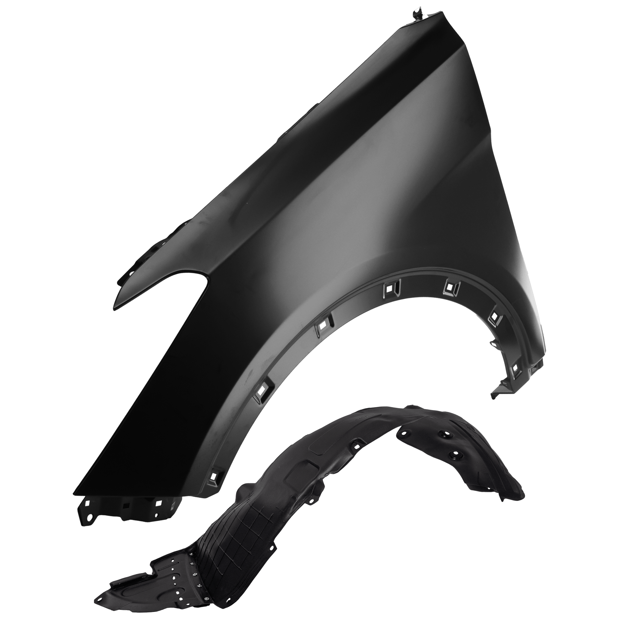 AM SANTA FE 17-17 SANTA FE XL 19-19 FRONT FENDER LH 2 pc Kit Primed with Fender Liner SKU KIT 050926 AE782 Partslink HY1240160 HY1240159 HY1248163 OEM 66310B8000-663104Z000-86811B85