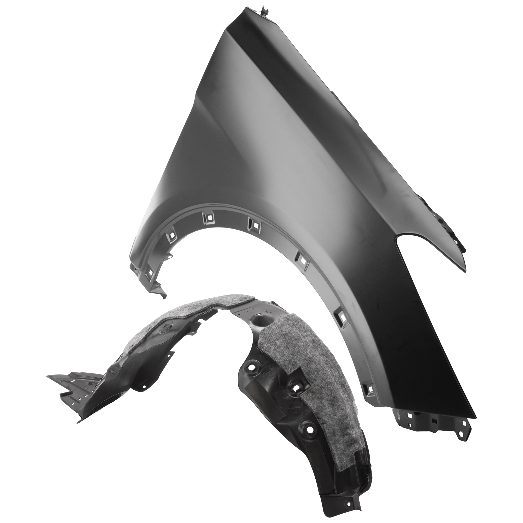 AM SANTA FE 17-17 SANTA FE XL 19-19 FRONT FENDER RH 2 pc Kit Primed with Fender Liner SKU KIT 050926 AE794 Partslink HY1241160 HY1241159 HY1249165 OEM 66320B8000-663204Z000-86812B85