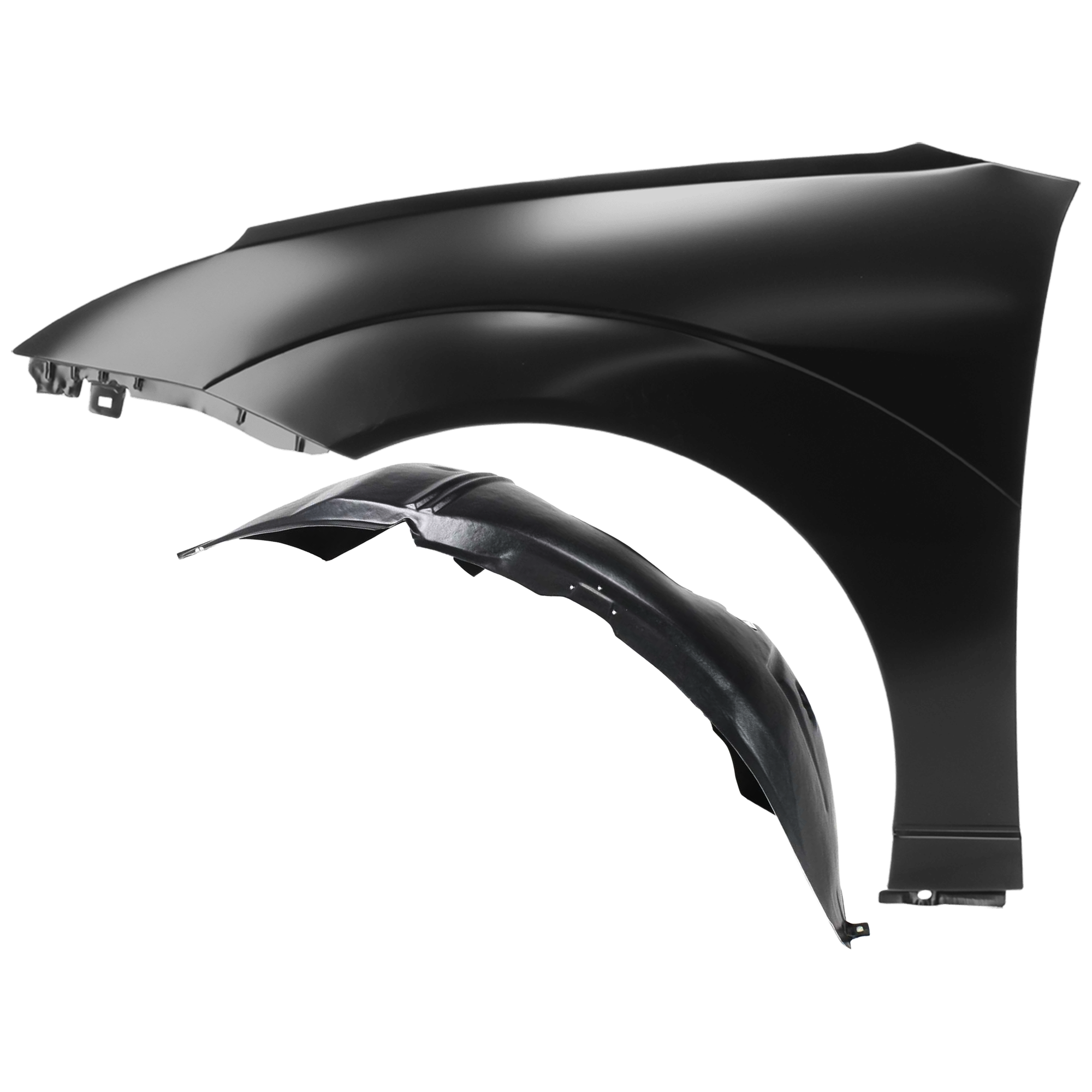 AM FOCUS 00-04 FRONT FENDER LH Primed with Fender Liner SKU KIT 050926 AE79 Partslink FO1240207 FO1250107 OEM YS4Z16006CA 5S4Z16103BA